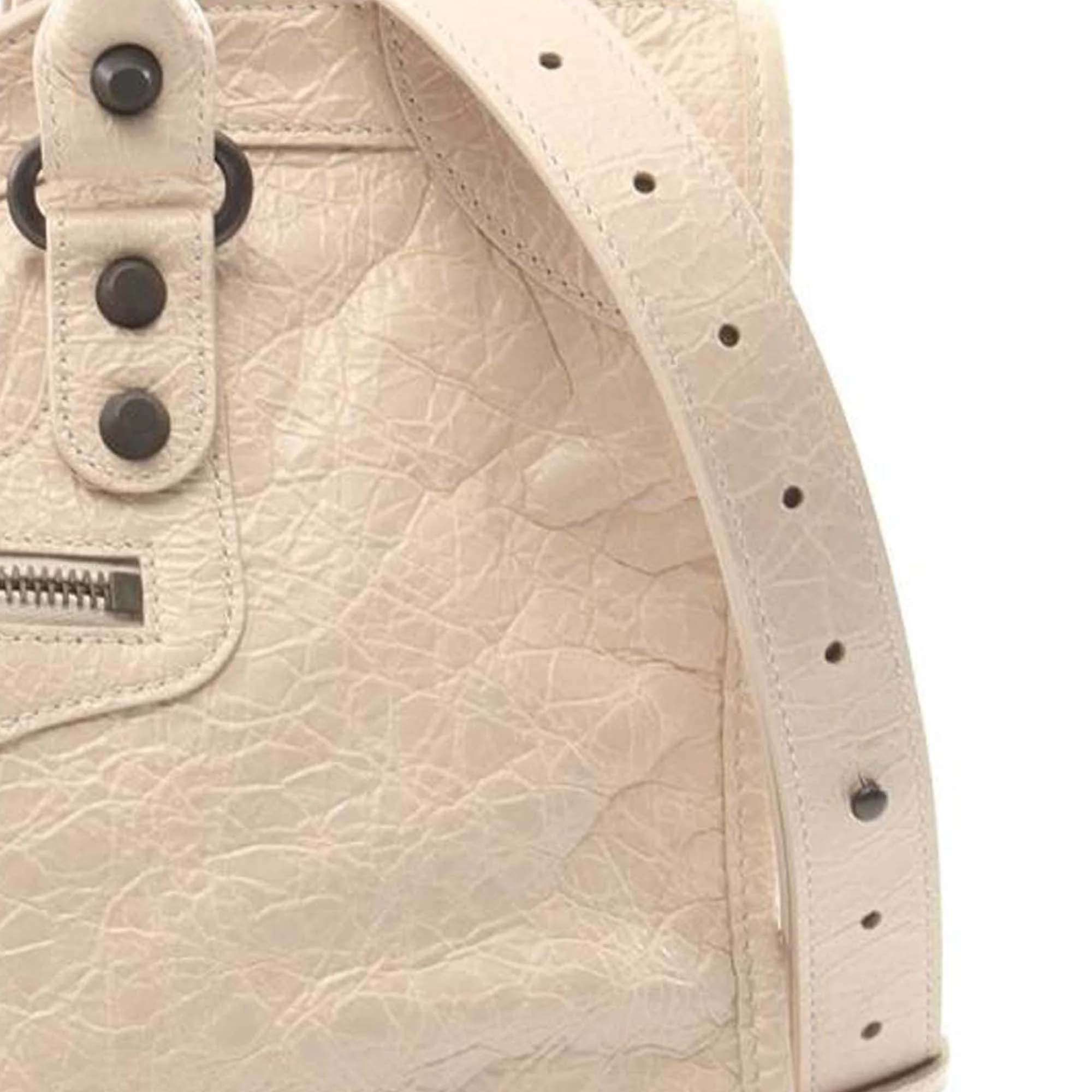 Balenciaga | Pre-Owned Medium Lambskin Le City Satchel | Beige - Image 7