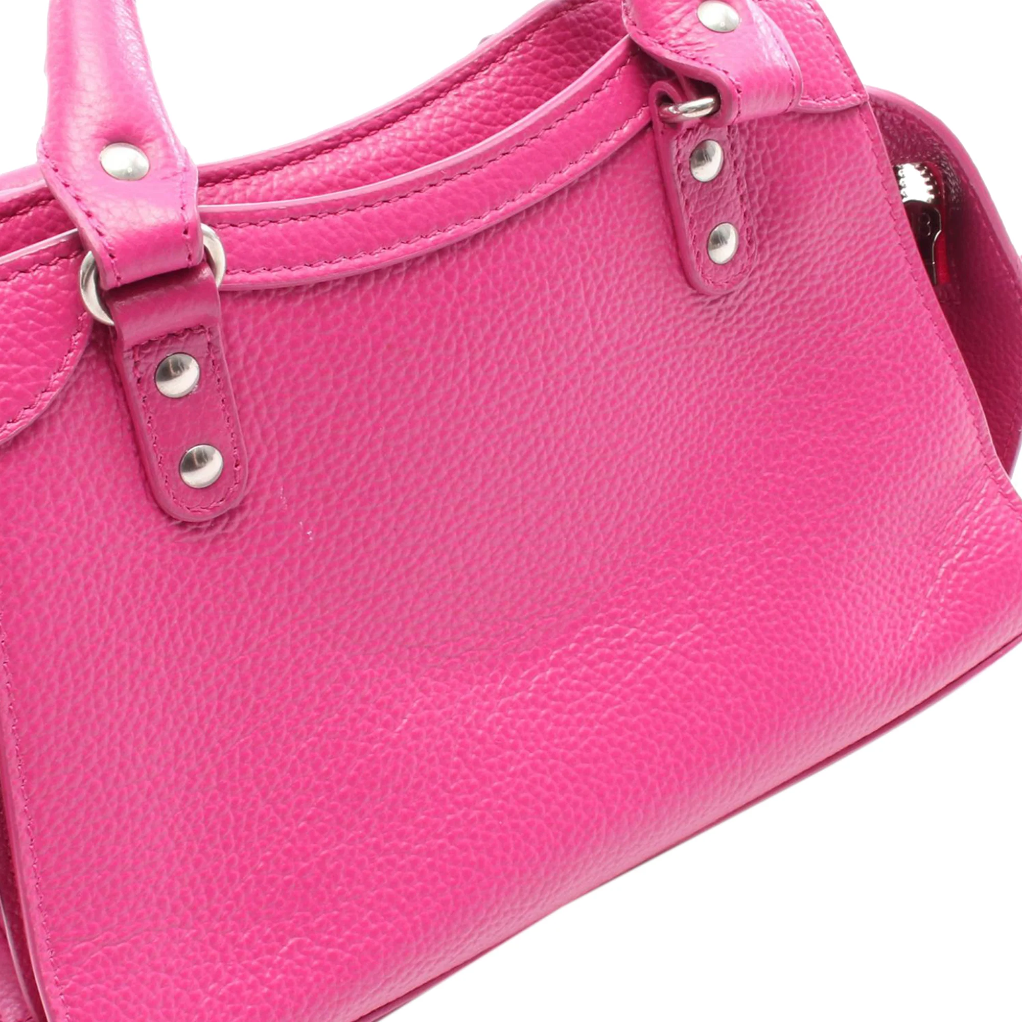 Balenciaga | Pre-Owned Nano Grained Calfskin Neo Classic City Satchel | Pink - Image 6