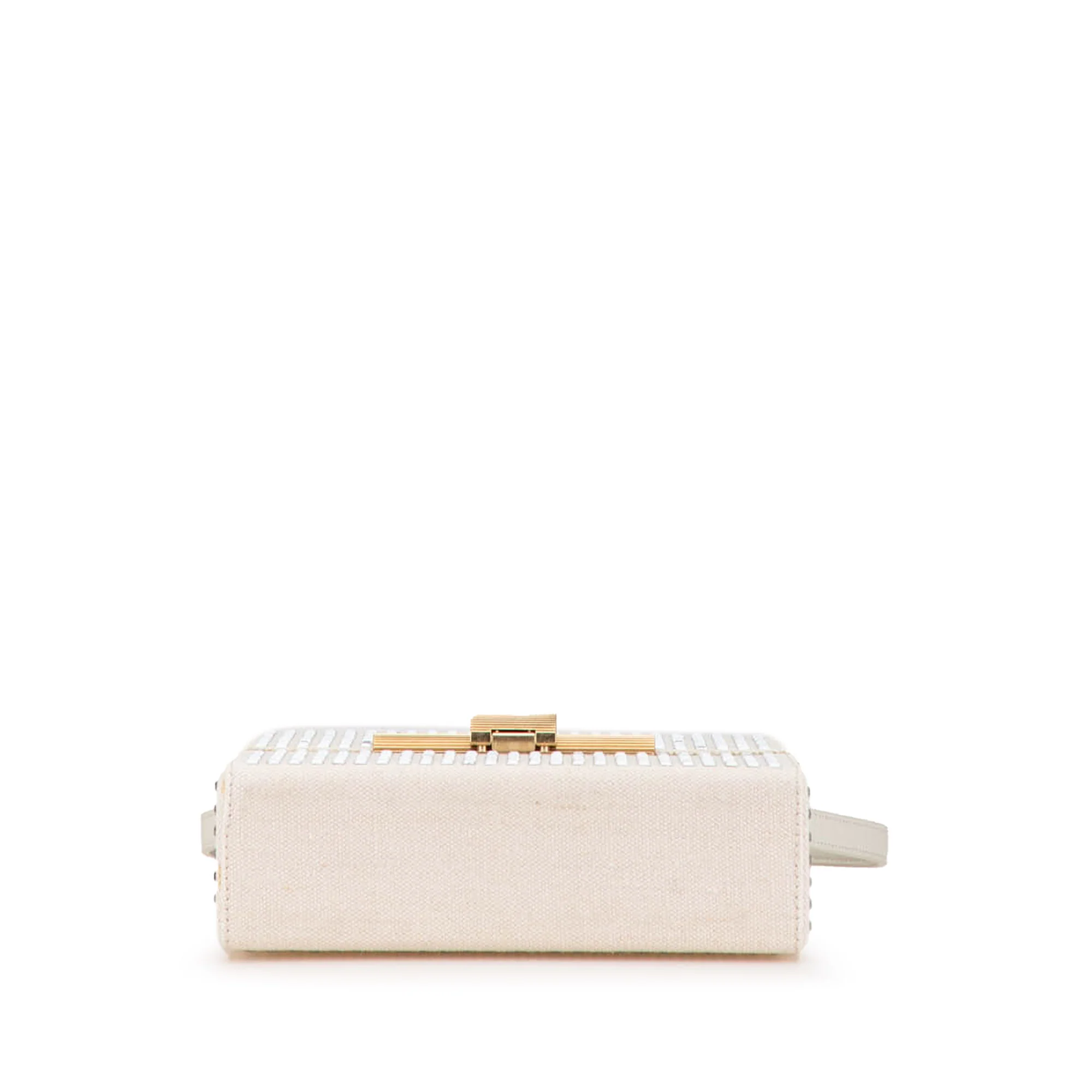 Bottega Veneta | Pre-Owned Crystal Embellished Canvas Daisey Crossbody | Brown/Light Beige - Image 3