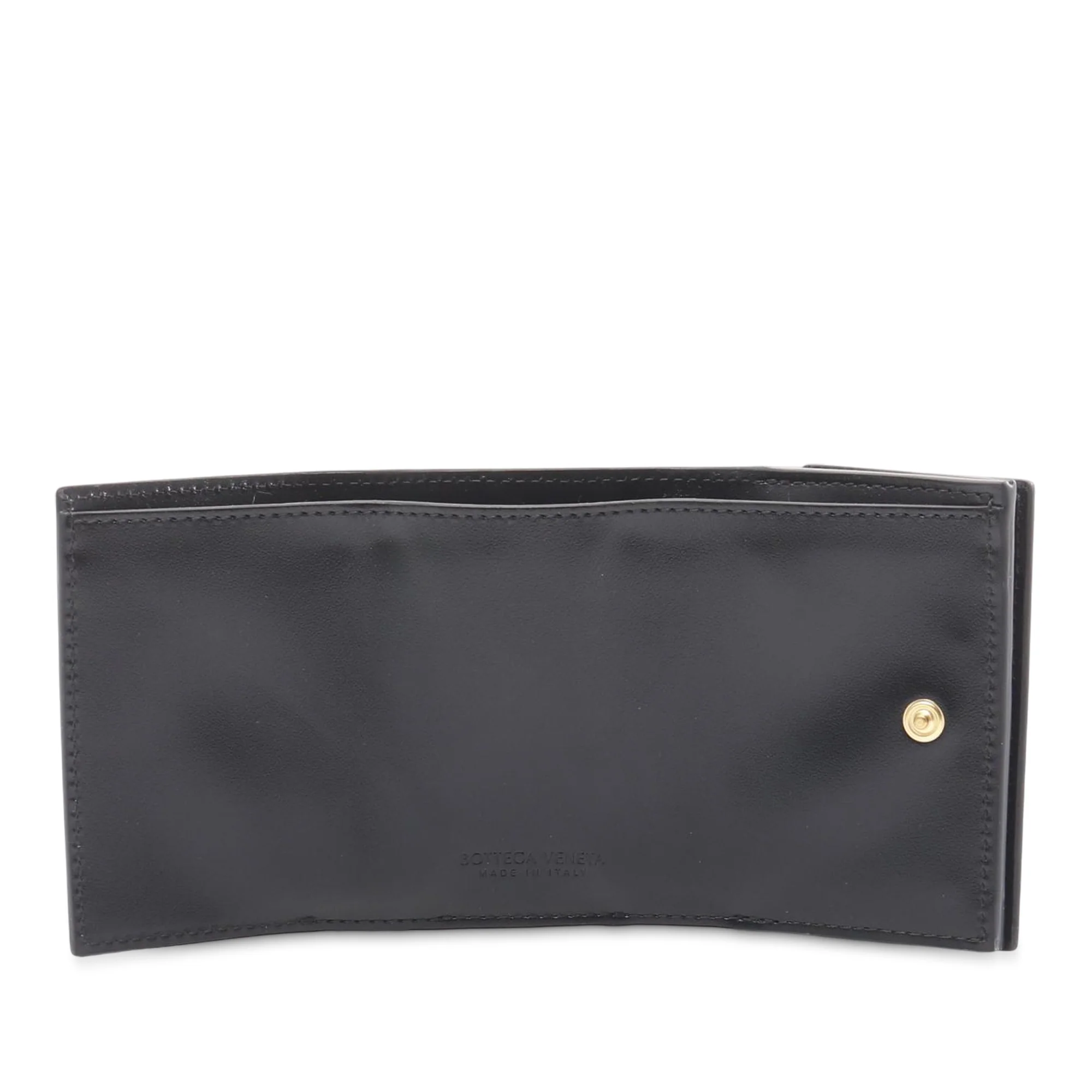 Bottega Veneta | Pre-Owned Intrecciato Tiny Wallet - I | Black - Image 3