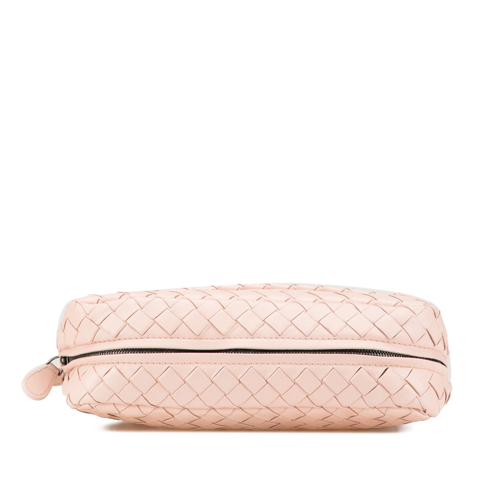 Bottega Veneta | Pre-Owned Leather Intrecciato Chain Flap Crossbody | Pink/Light Pink - Image 6