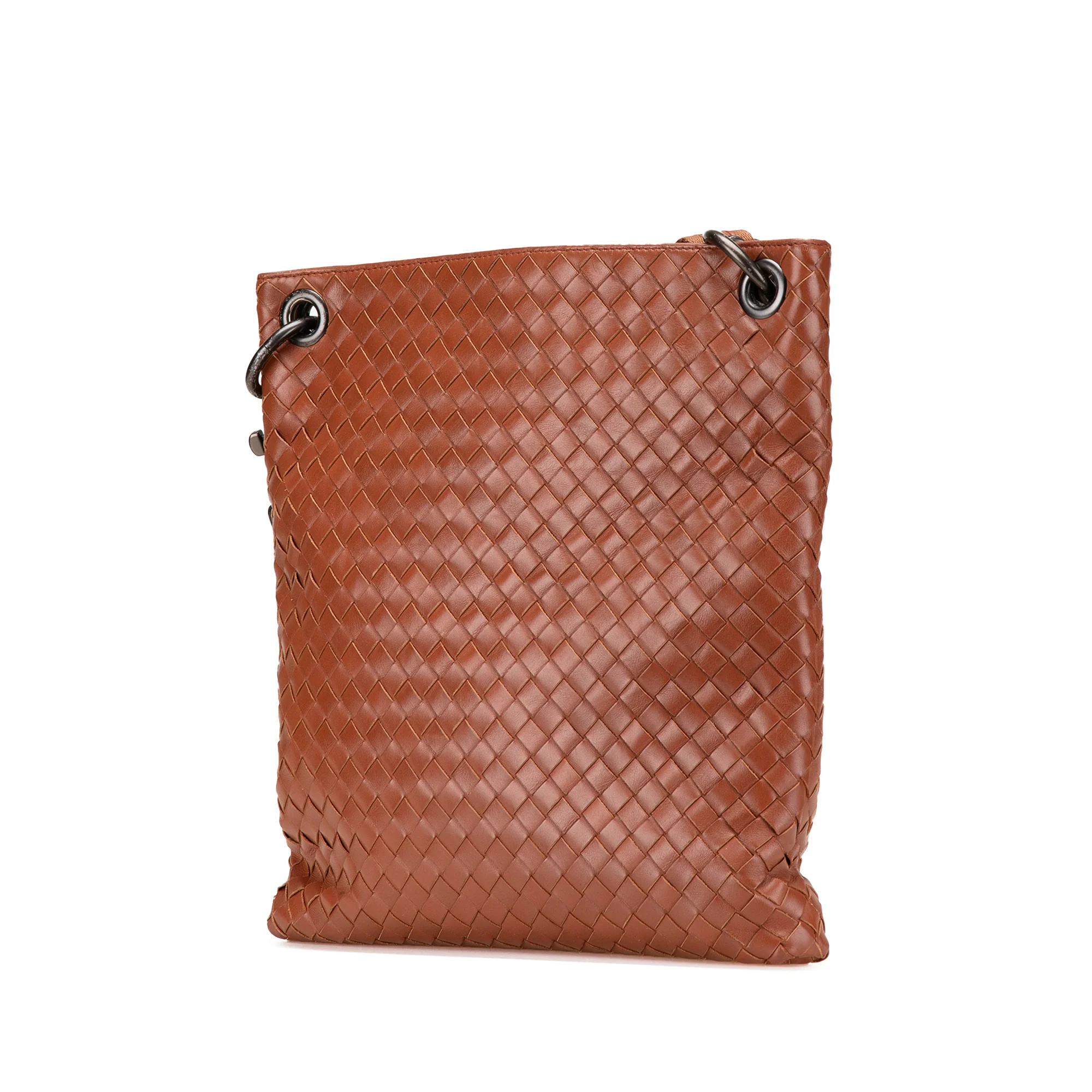 Bottega Veneta | Pre-Owned Leather Intrecciato Crossbody | Brown - Image 5