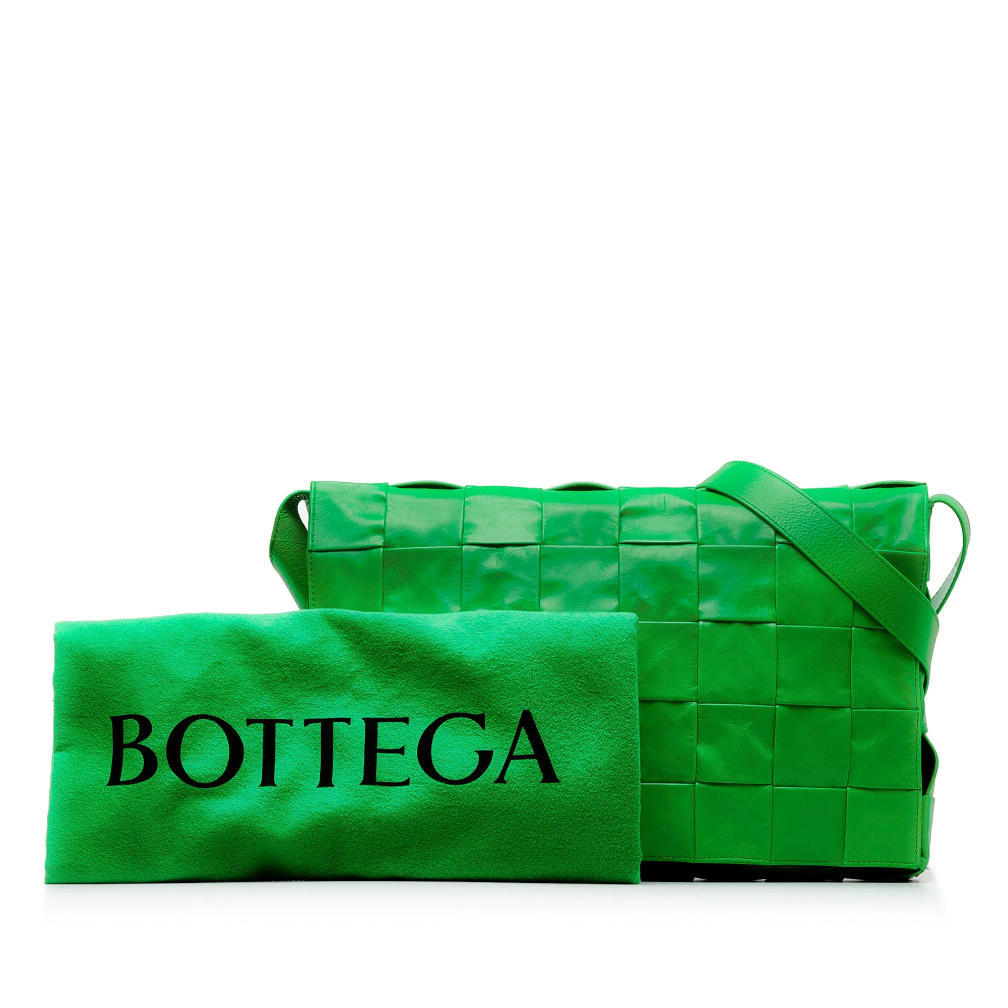 Bottega Veneta | Pre-Owned Maxi Paper Calfskin Intrecciato Cassette Crossbody | Green - Image 5