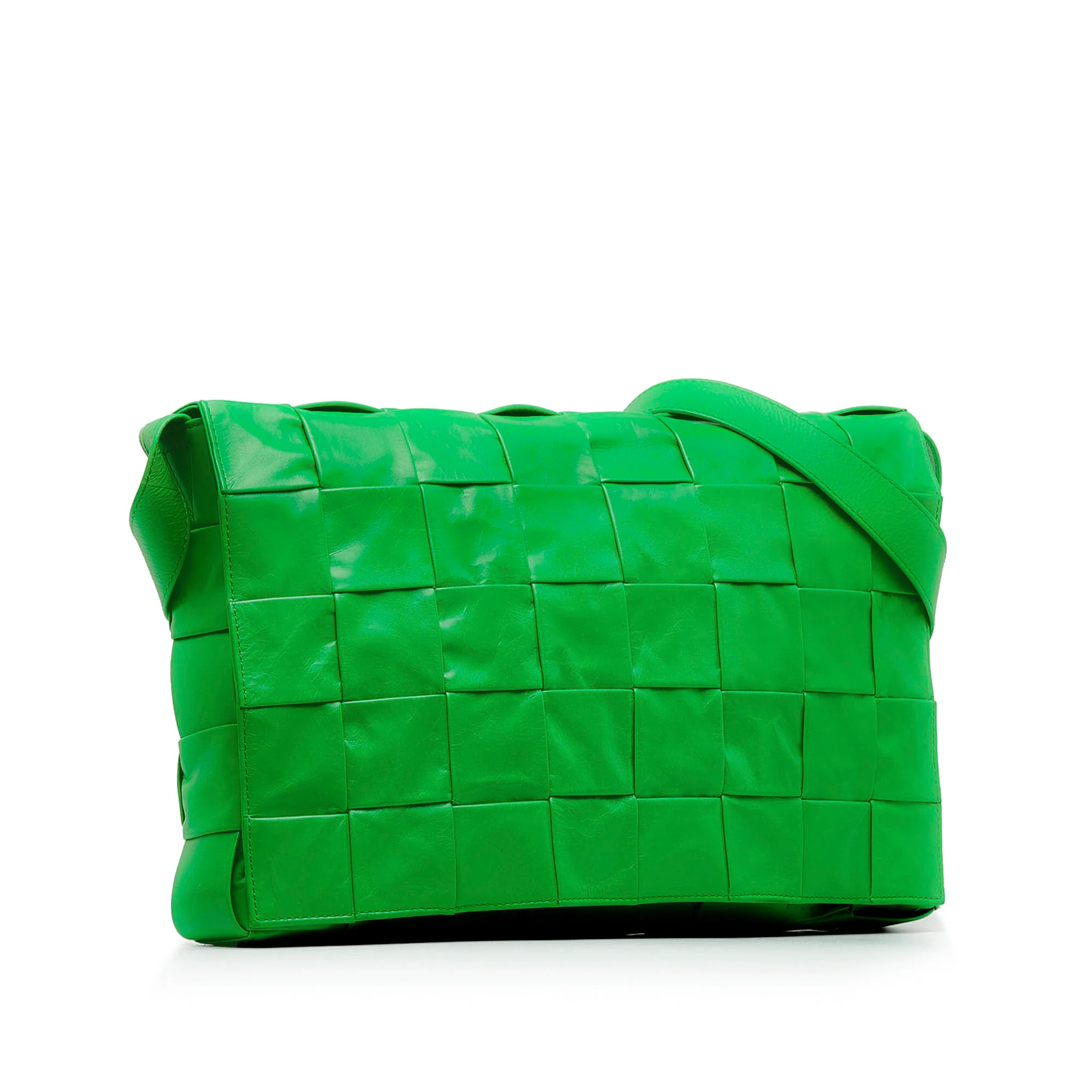 Bottega Veneta | Pre-Owned Maxi Paper Calfskin Intrecciato Cassette Crossbody | Green - Image 6