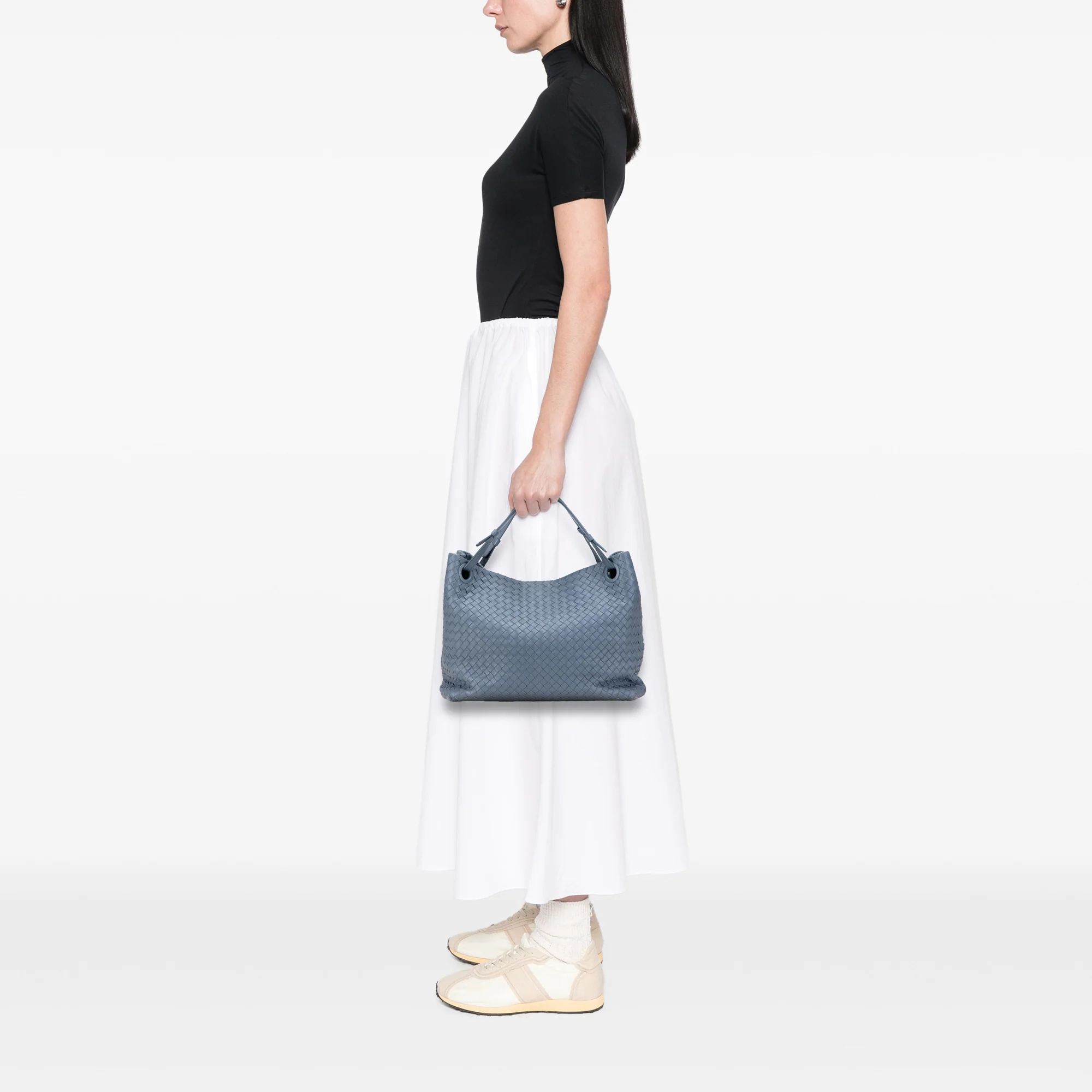 Bottega Veneta | Pre-Owned Medium Nappa Intrecciato Garda Tote | Blue/Light Blue - Image 2