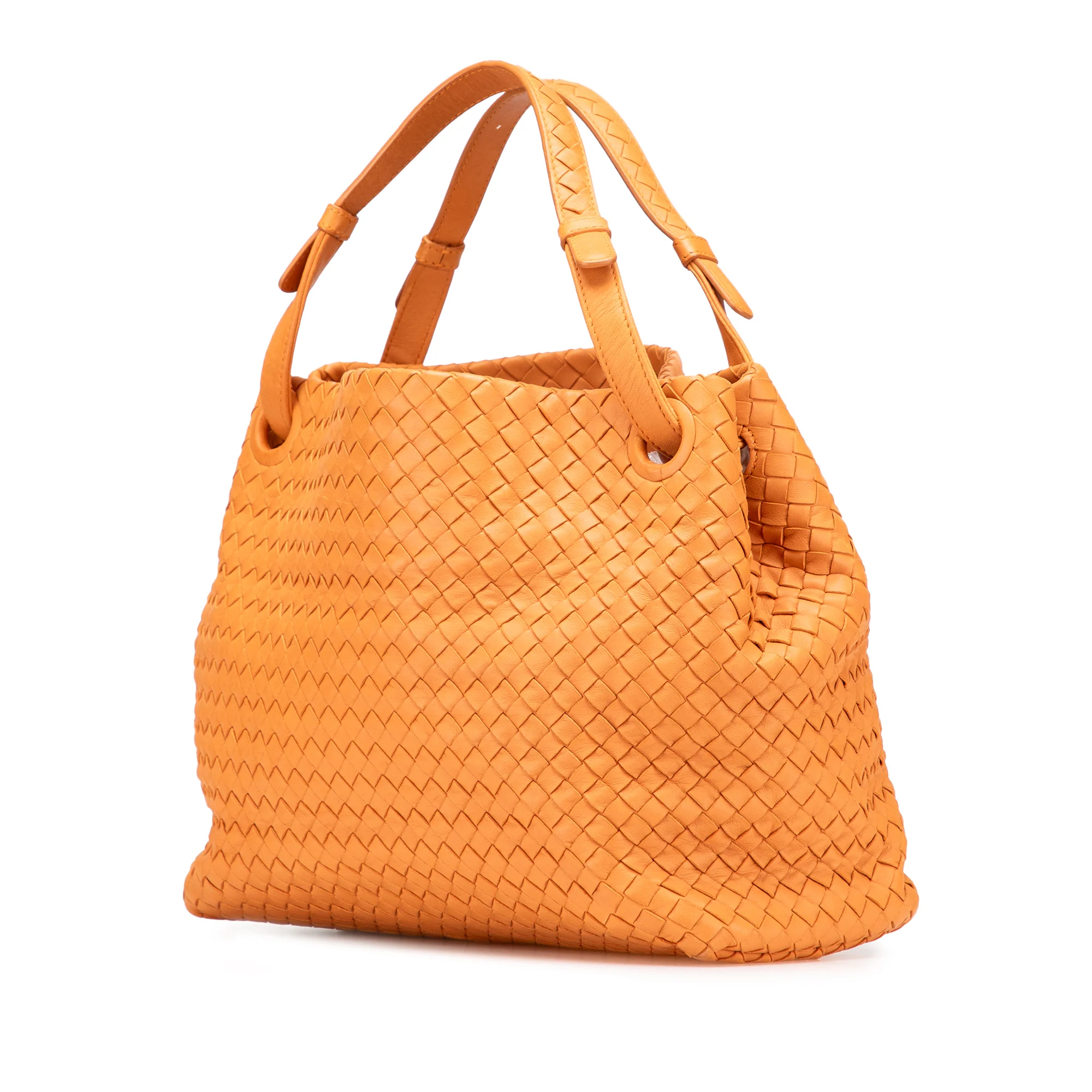 Bottega Veneta | Pre-Owned Medium Nappa Intrecciato Garda Tote | Orange/Light Orange - Image 5