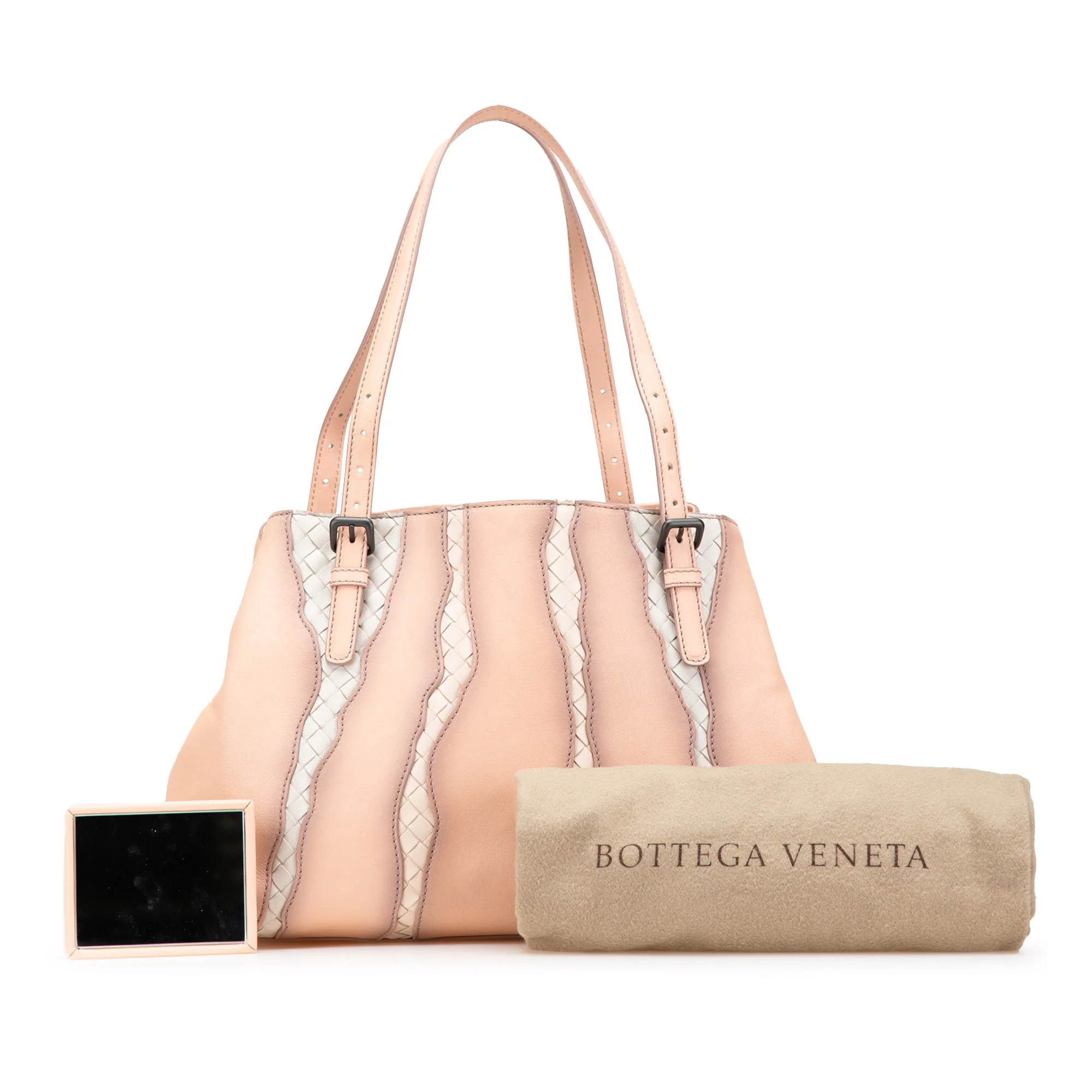Bottega Veneta | Pre-Owned Medium Nappa Intrecciato Glimmer Tote | Pink - Image 4