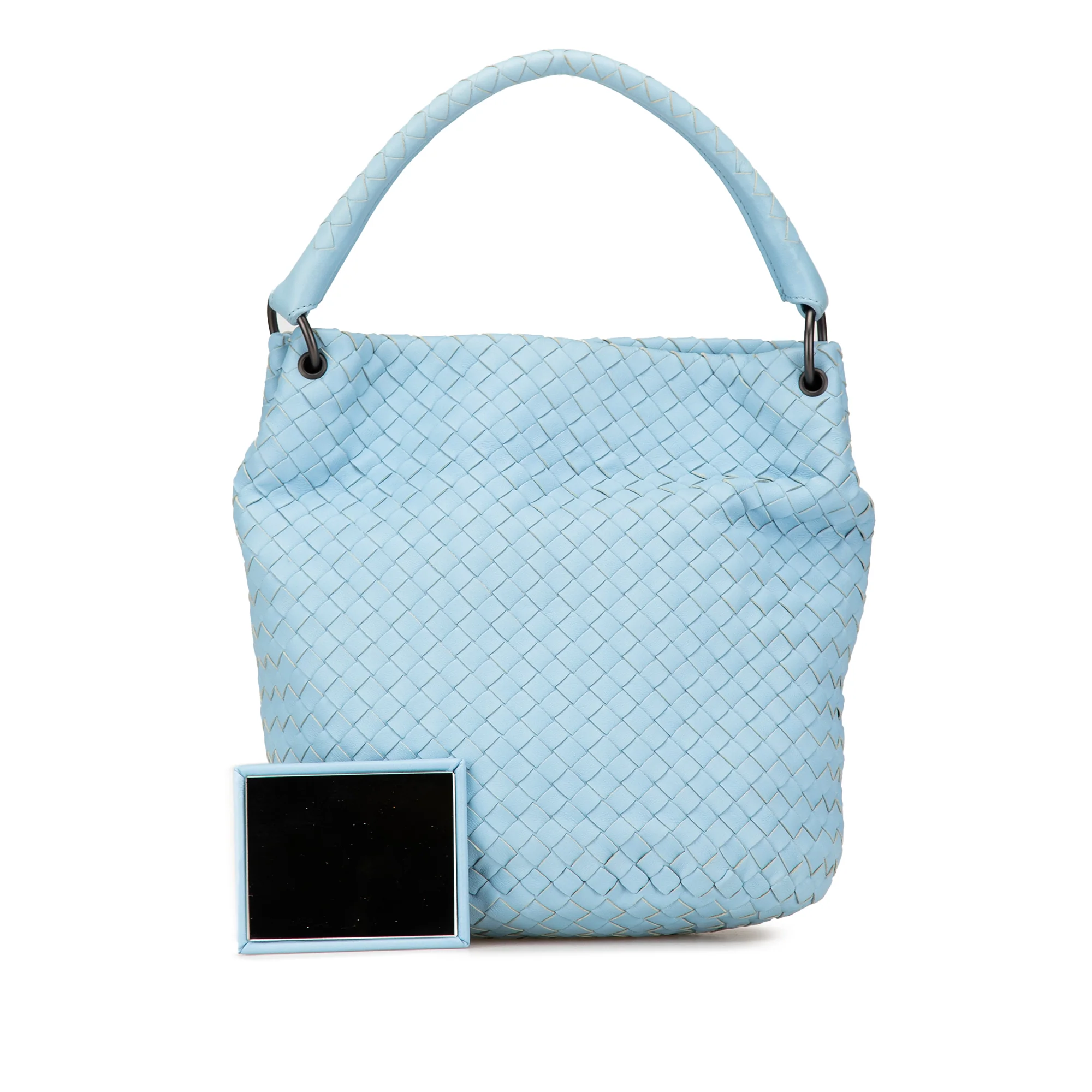 Bottega Veneta | Pre-Owned Nappa Intrecciato Bucket Bag | Blue/Light Blue - Image 2