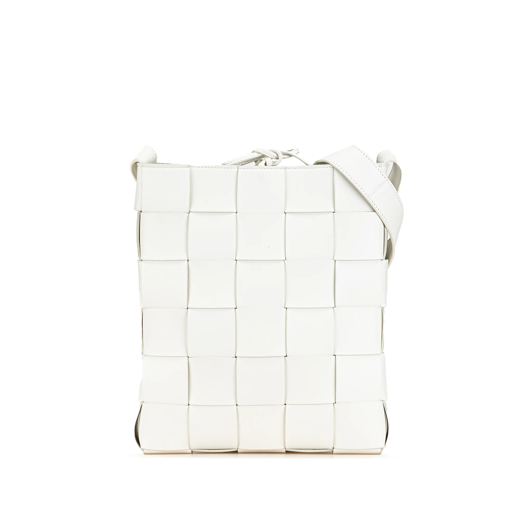Bottega Veneta | Pre-Owned Nappa Intrecciato Cassette Messenger | White