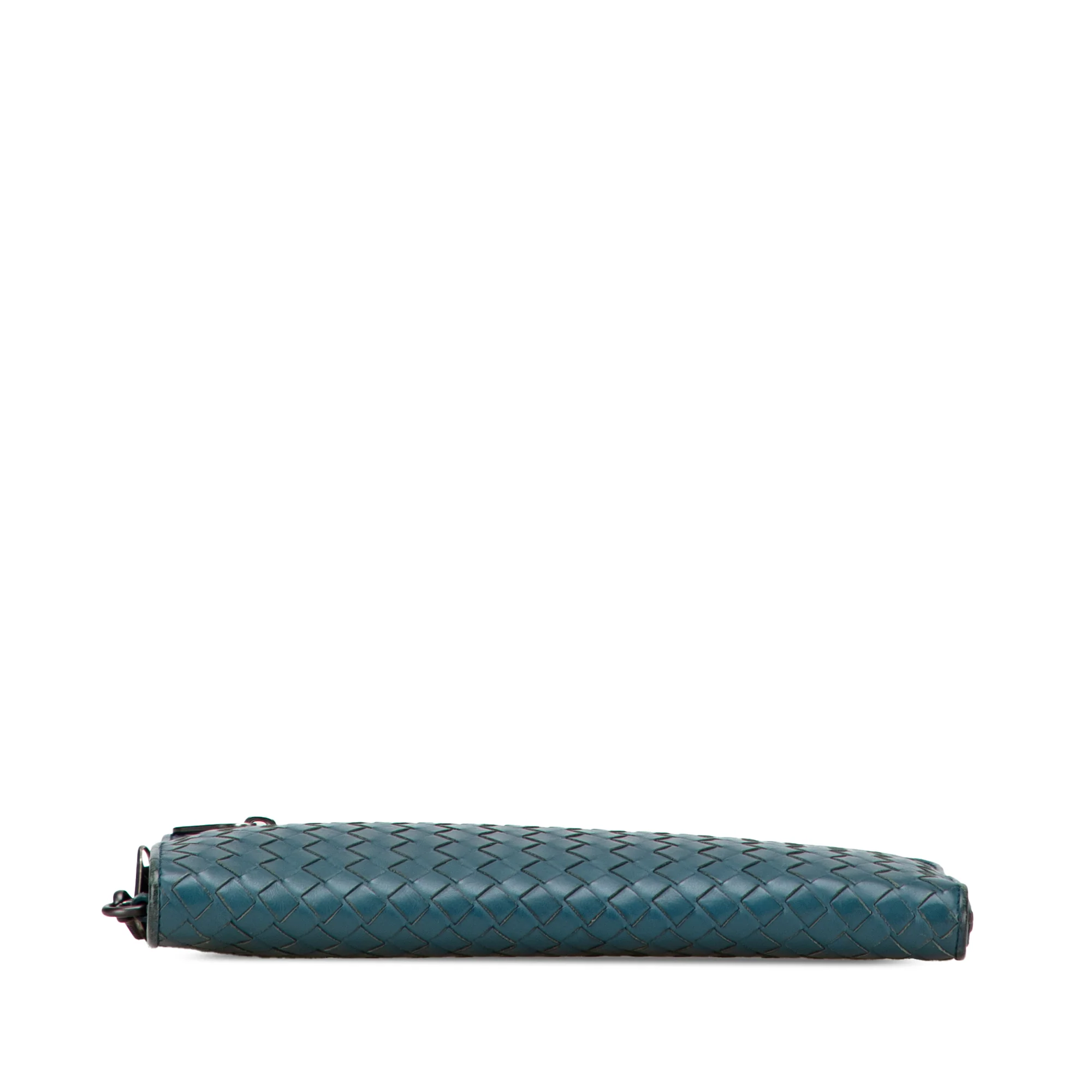Bottega Veneta | Pre-Owned Nappa Intrecciato Clutch | Blue/Peacock - Image 5