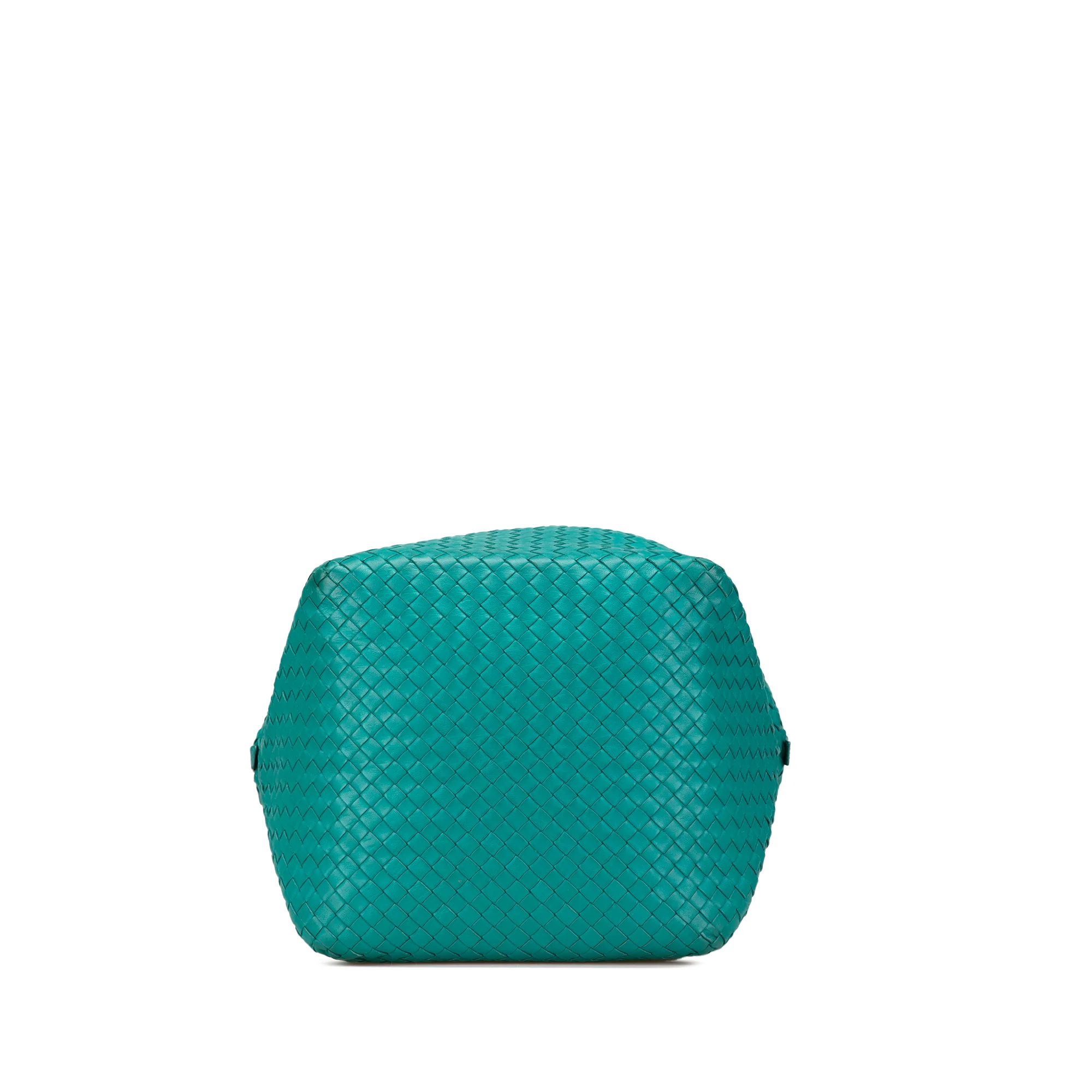 Bottega Veneta | Pre-Owned Nappa Intrecciato Cube Shoulder Bag | Blue/Turquoise - Image 3