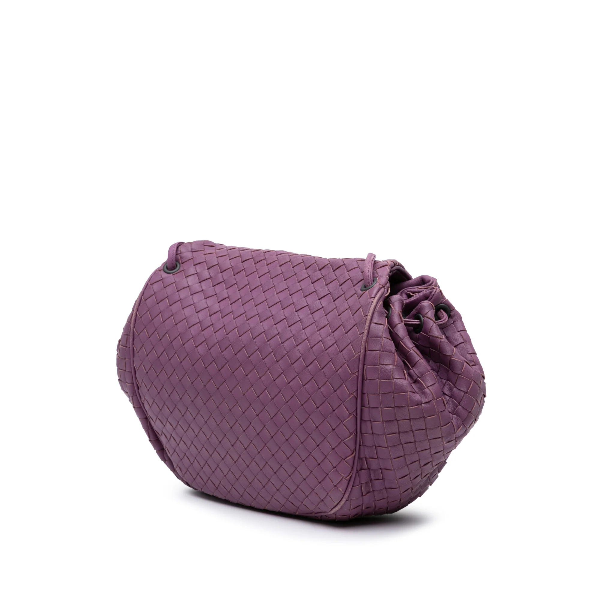 Bottega Veneta | Pre-Owned Nappa Intrecciato Flap Crossbody | Purple/Dark Purple - Image 2