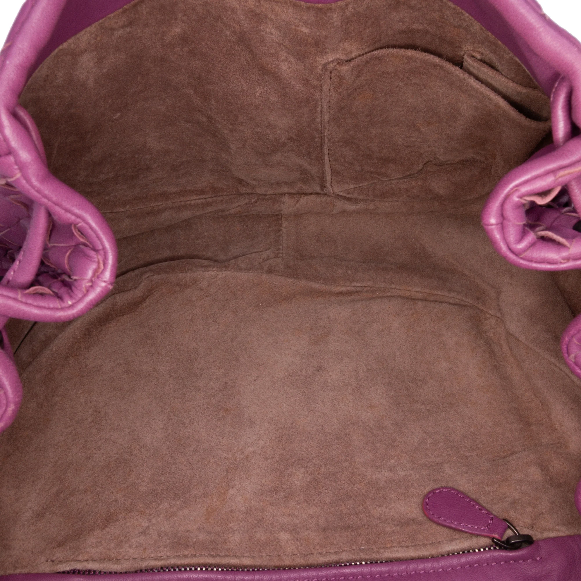 Bottega Veneta | Pre-Owned Nappa Intrecciato Flap Crossbody | Purple/Dark Purple - Image 4