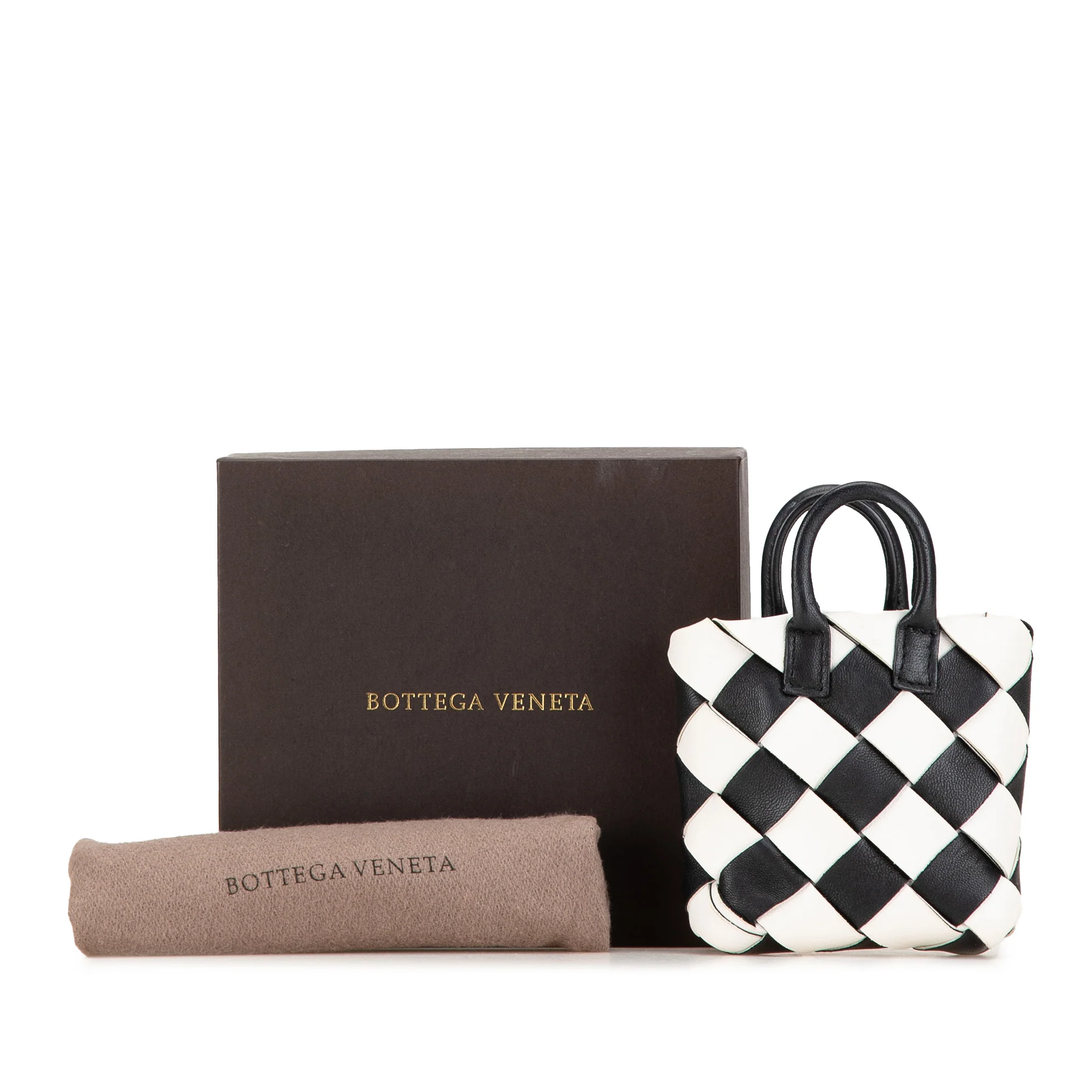 Bottega Veneta | Pre-Owned Nappa Intrecciato Maxi Cabat Bag Charm | Black - Image 8