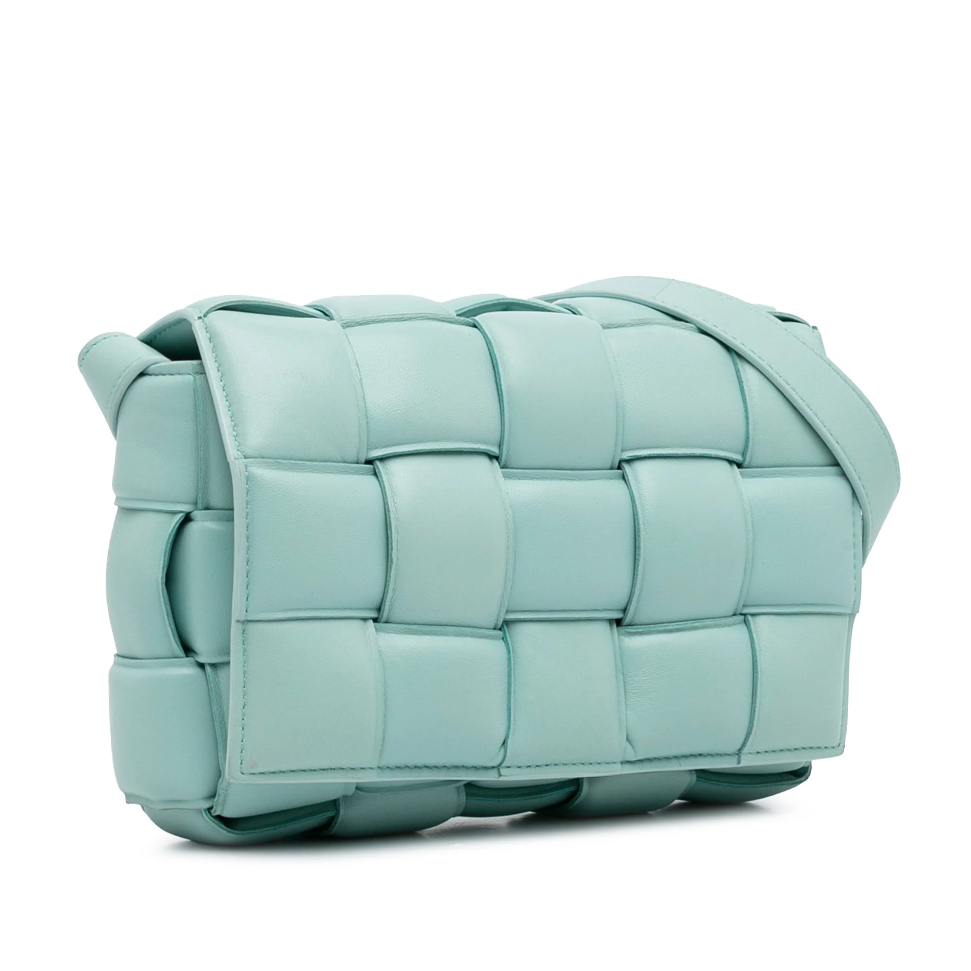 Bottega Veneta | Pre-Owned Nappa Intrecciato Padded Cassette Crossbody - I | Blue/Light Blue - Image 6