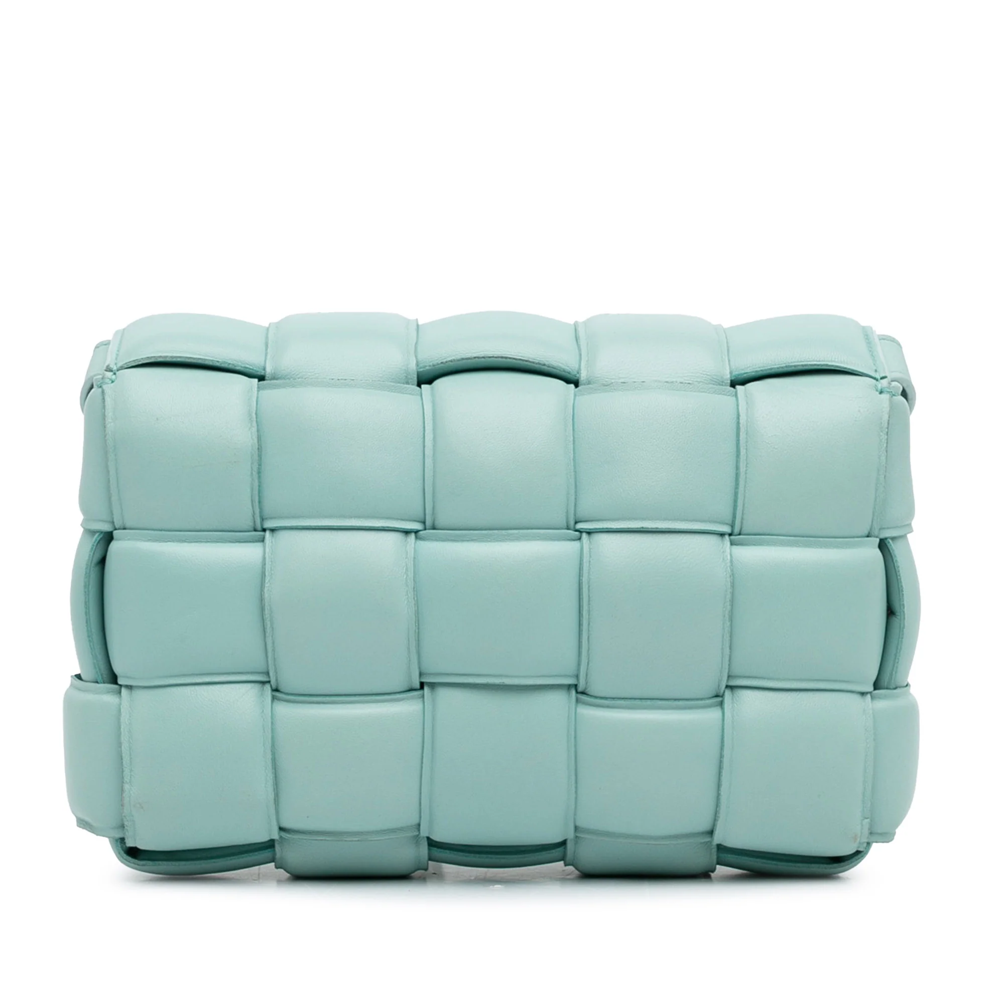 Bottega Veneta | Pre-Owned Nappa Intrecciato Padded Cassette Crossbody - I | Blue/Light Blue - Image 8