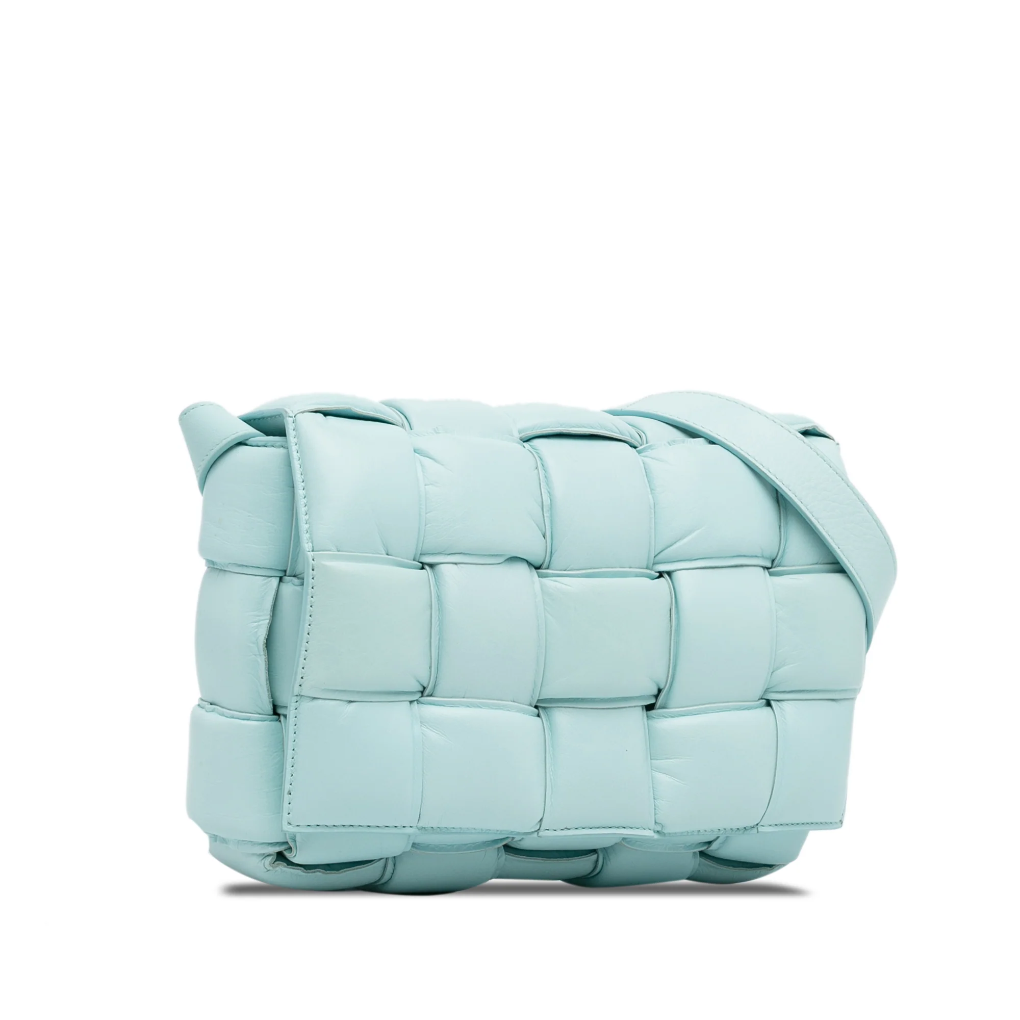 Bottega Veneta | Pre-Owned Nappa Intrecciato Padded Cassette Crossbody - II | Blue/Light Blue - Image 2