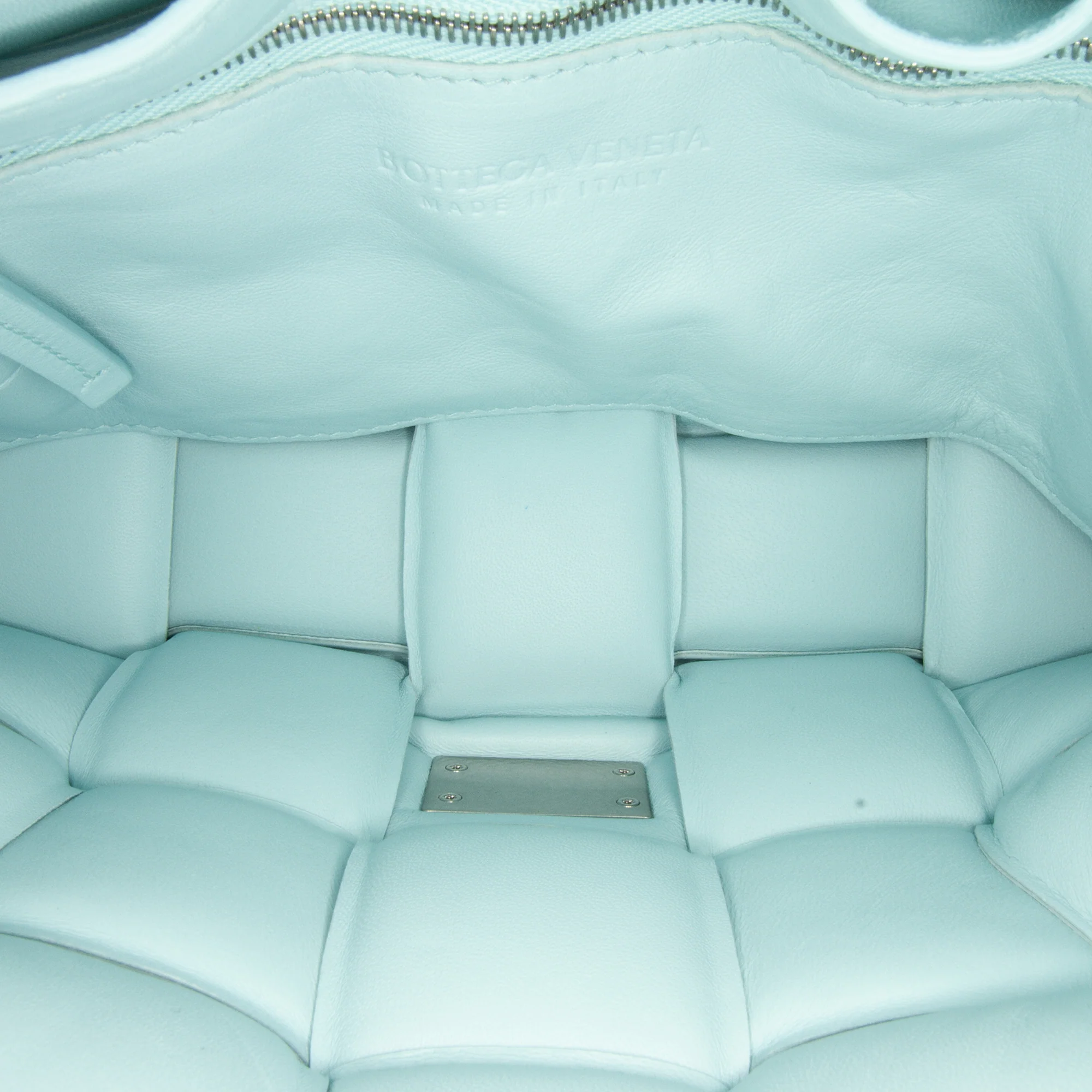 Bottega Veneta | Pre-Owned Nappa Intrecciato Padded Cassette Crossbody - II | Blue/Light Blue - Image 8