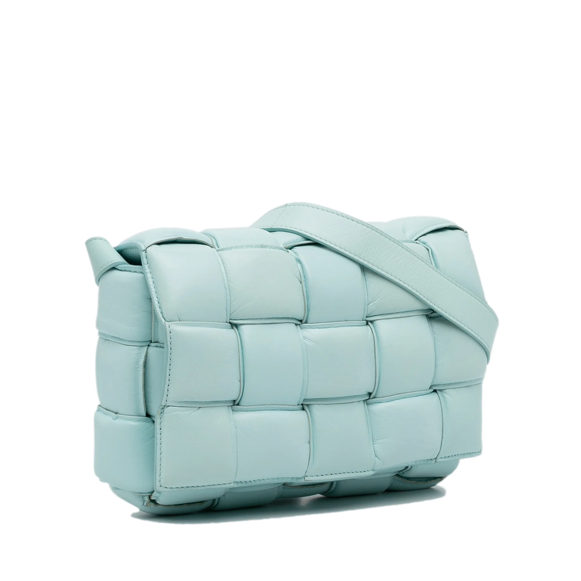 Bottega Veneta | Pre-Owned Nappa Intrecciato Padded Cassette Crossbody - III | Blue/Light Blue - Image 6