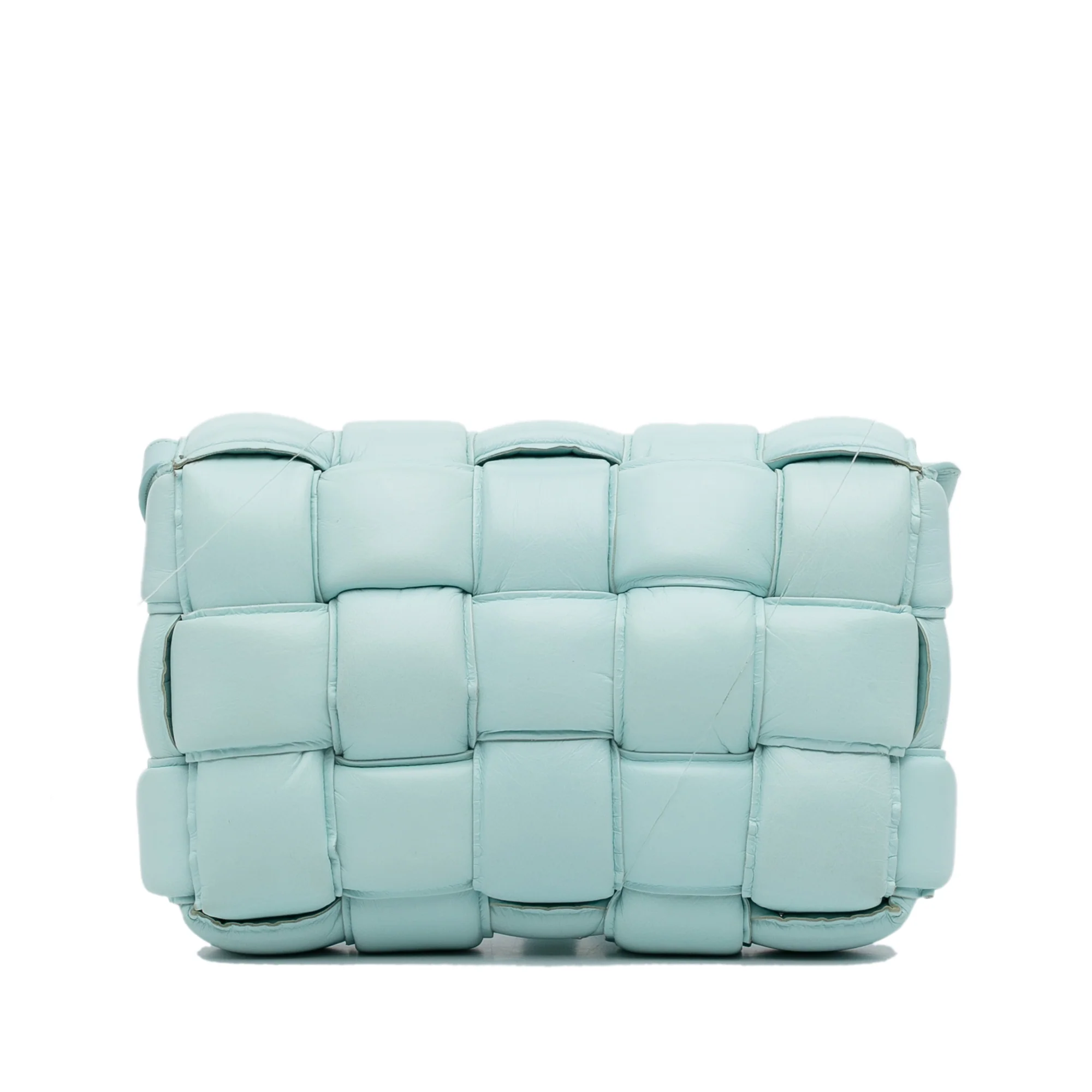Bottega Veneta | Pre-Owned Nappa Intrecciato Padded Cassette Crossbody - III | Blue/Light Blue - Image 7