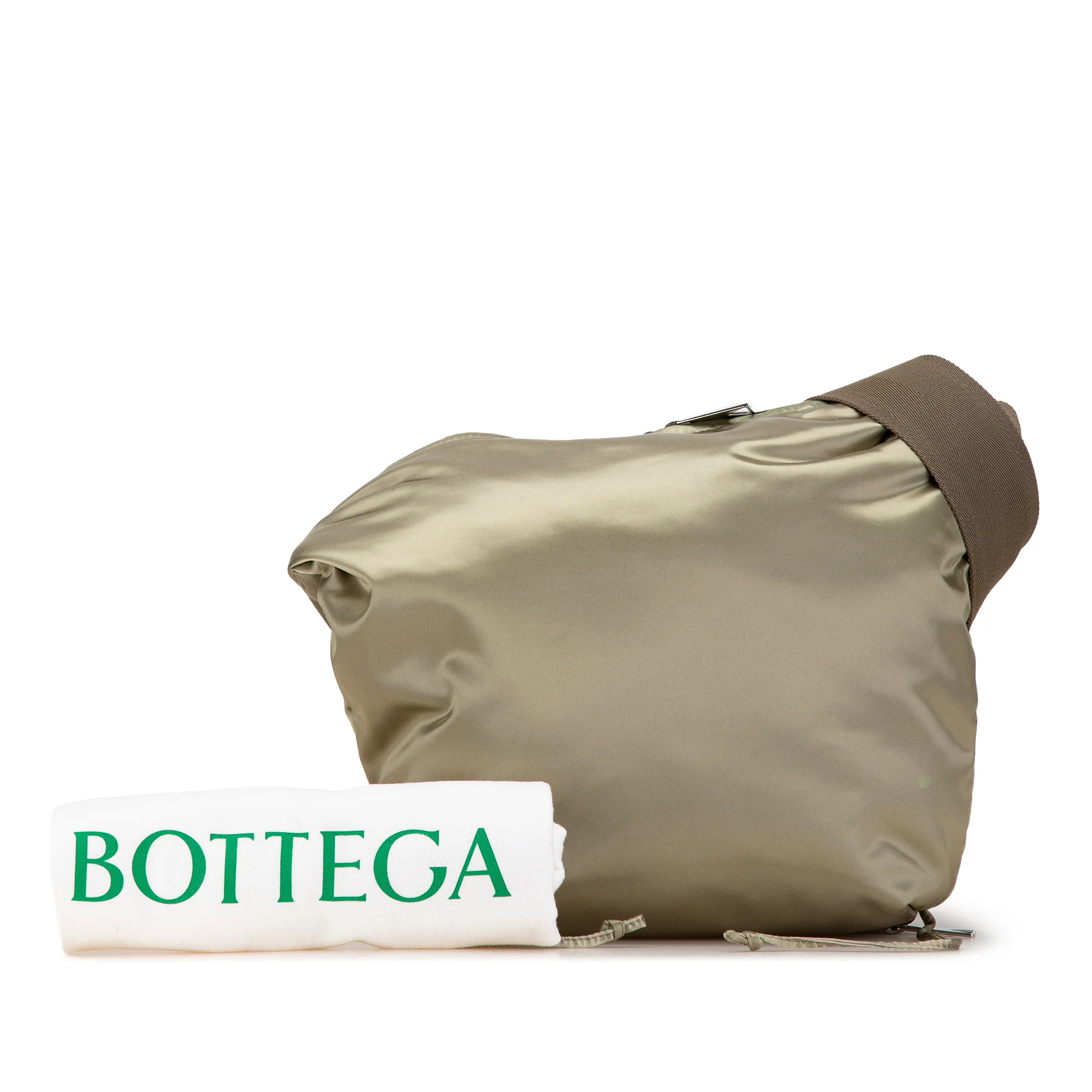 Bottega Veneta | Pre-Owned Satin Crossbody | Brown/Khaki - Image 8