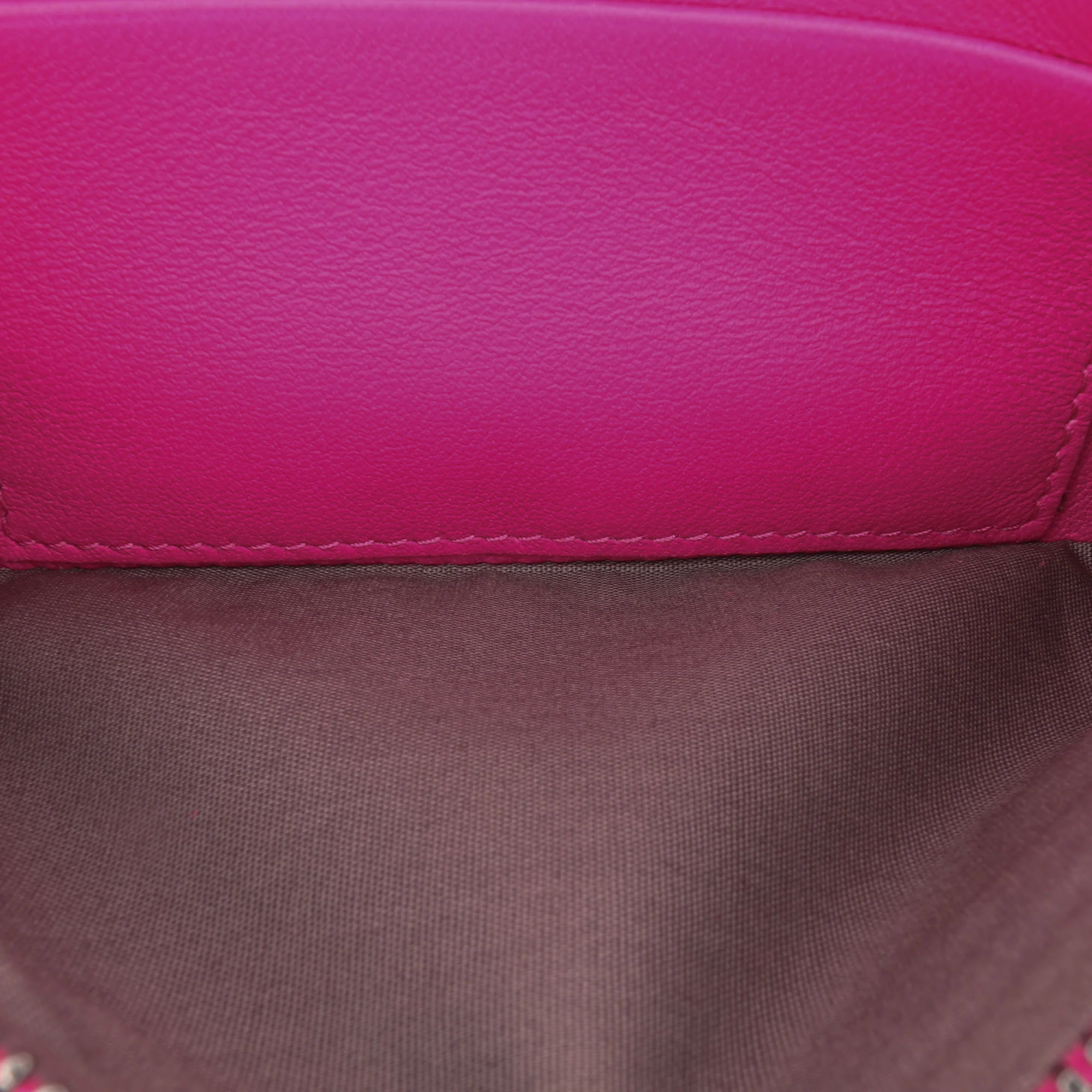 Bottega Veneta | Pre-Owned Small Calfskin Intrecciomirage Embossed Butterfly Chain Crossbody | Pink/Dark Pink - Image 10