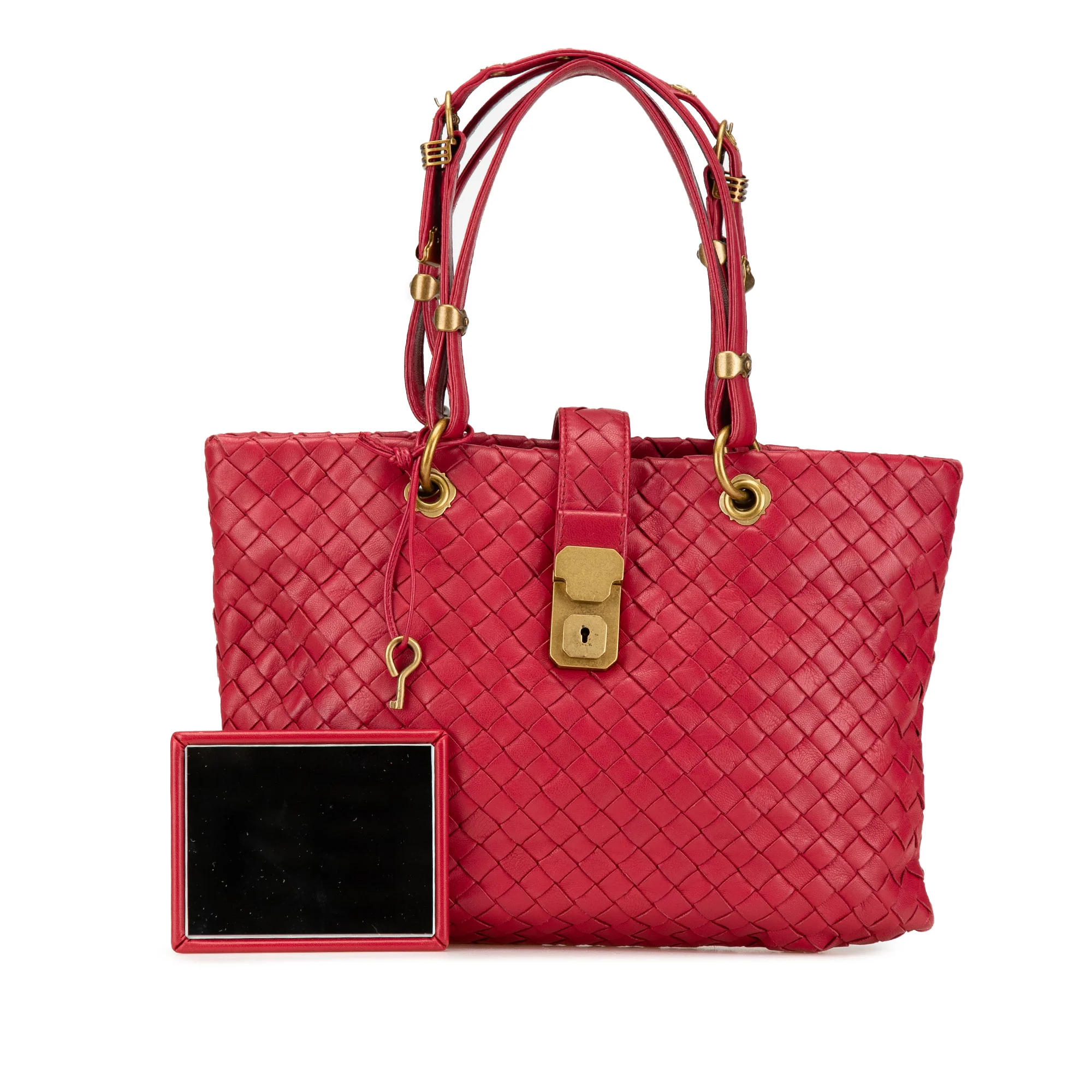 Bottega Veneta | Pre-Owned Small Nappa Intrecciato Capri | Red - Image 4