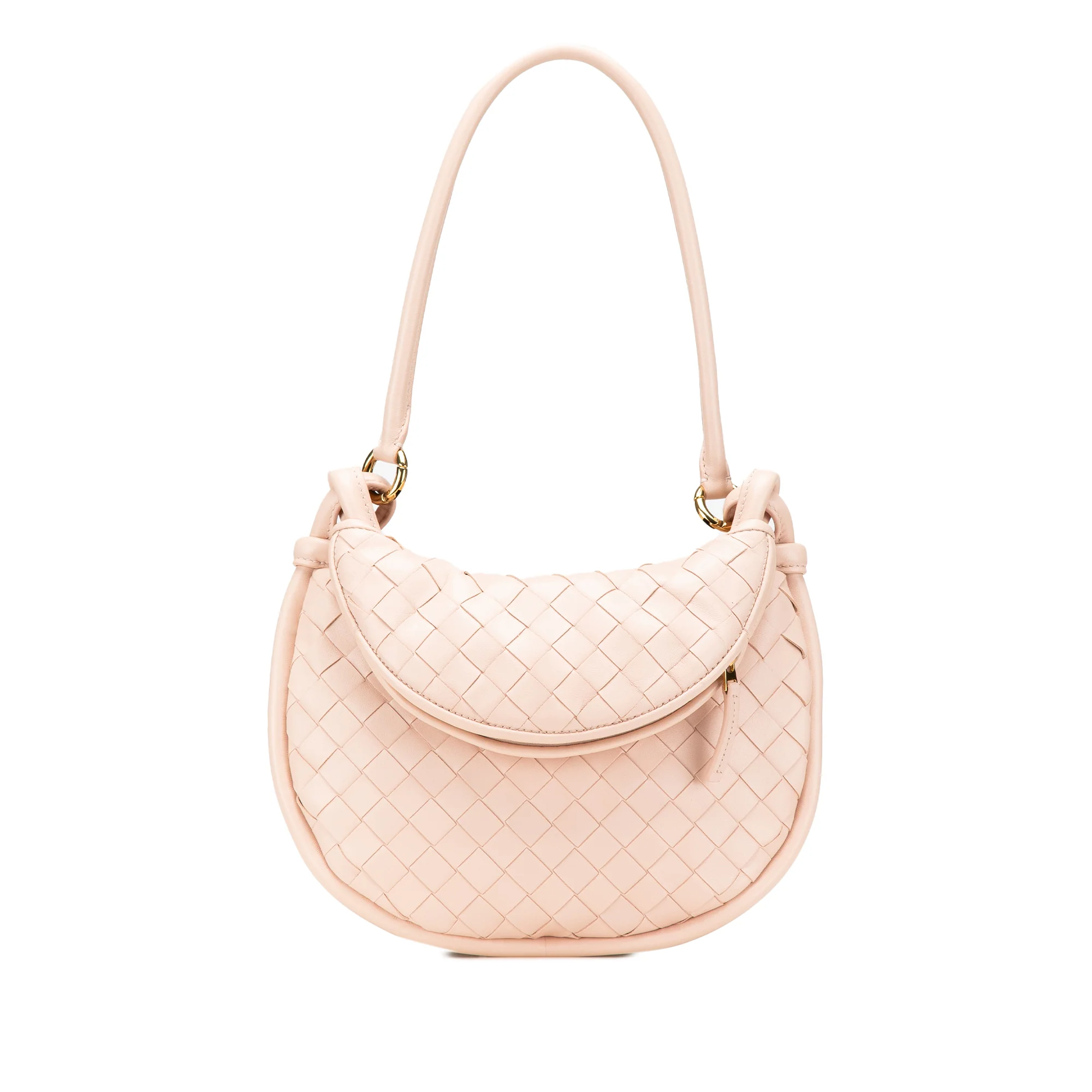 Bottega Veneta | Pre-Owned Small Nappa Intrecciato Gemelli Hobo | Pink/Light Pink