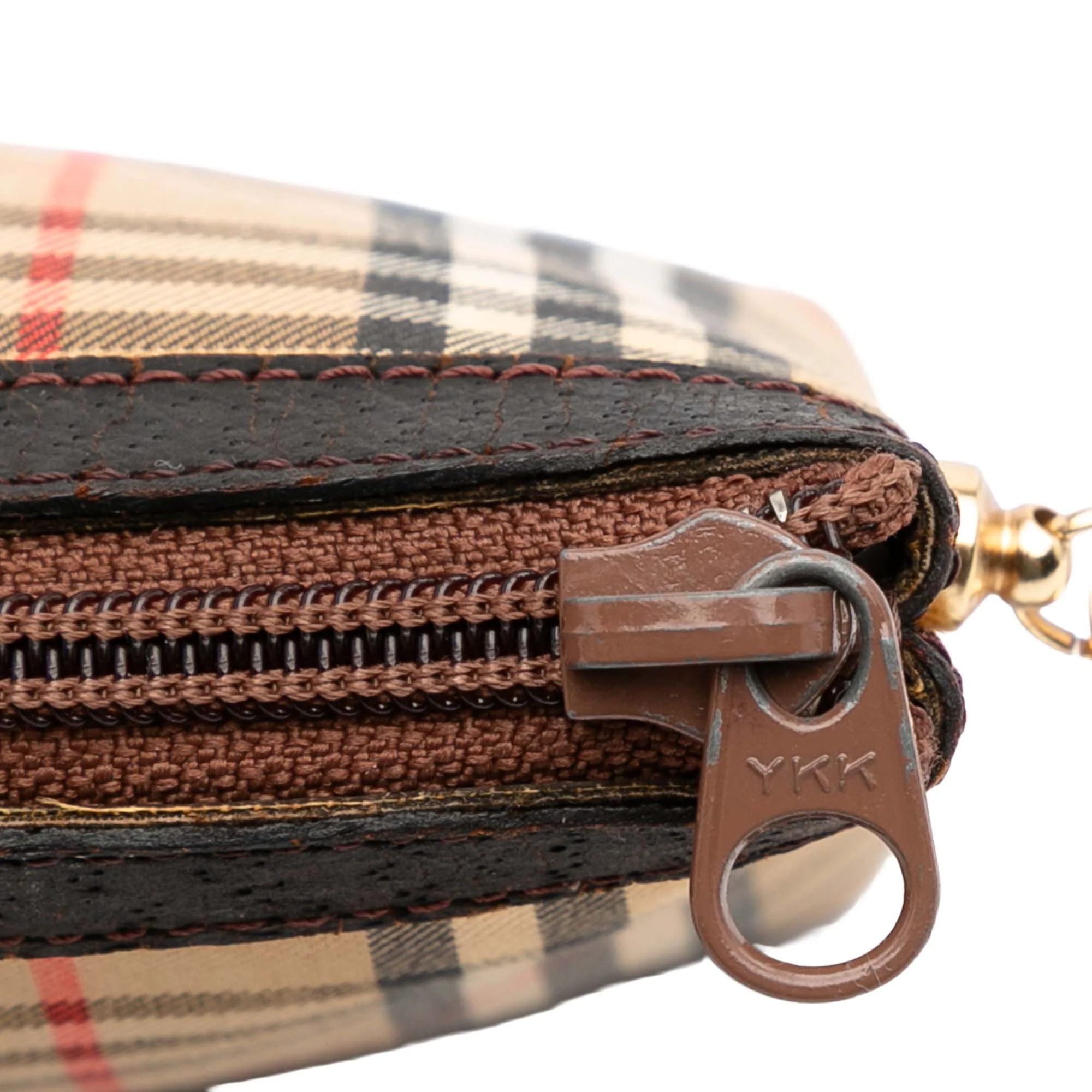 Burberry | Pre-Owned Haymarket Check Canvas Crossbody | Beige - Image 10
