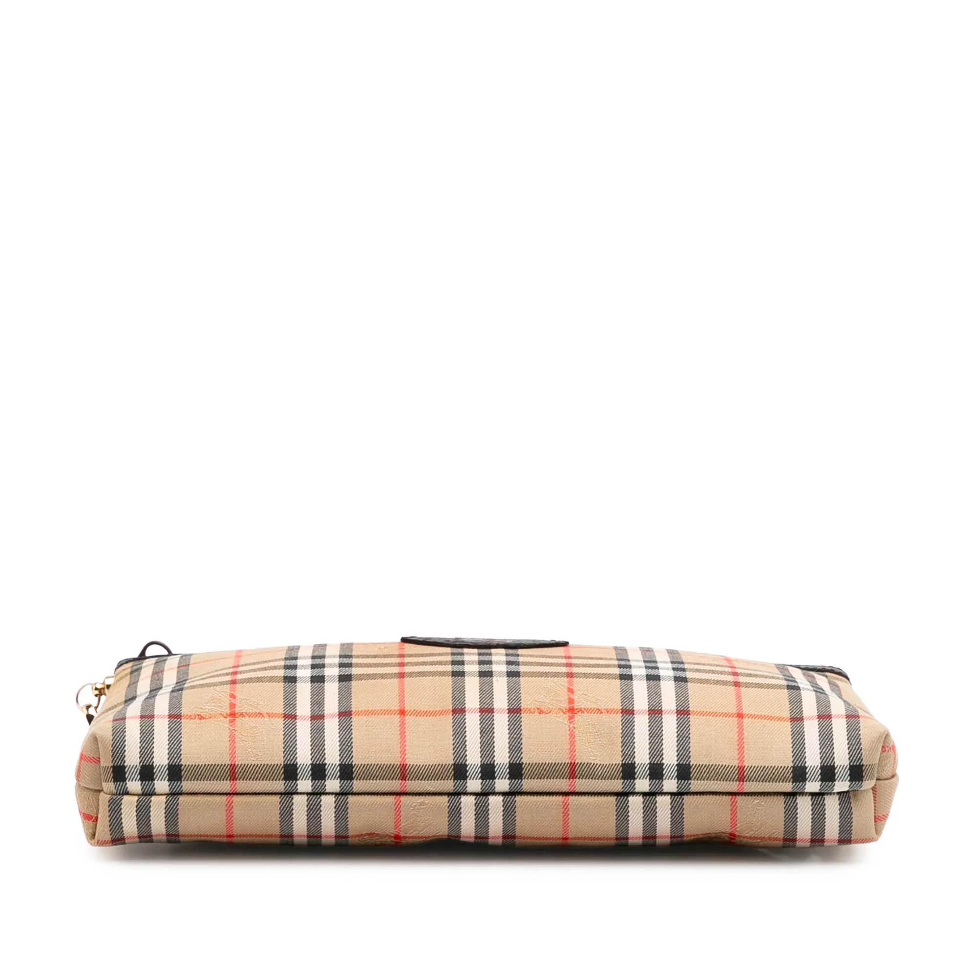 Burberry | Pre-Owned Haymarket Check Canvas Crossbody | Beige - Image 4