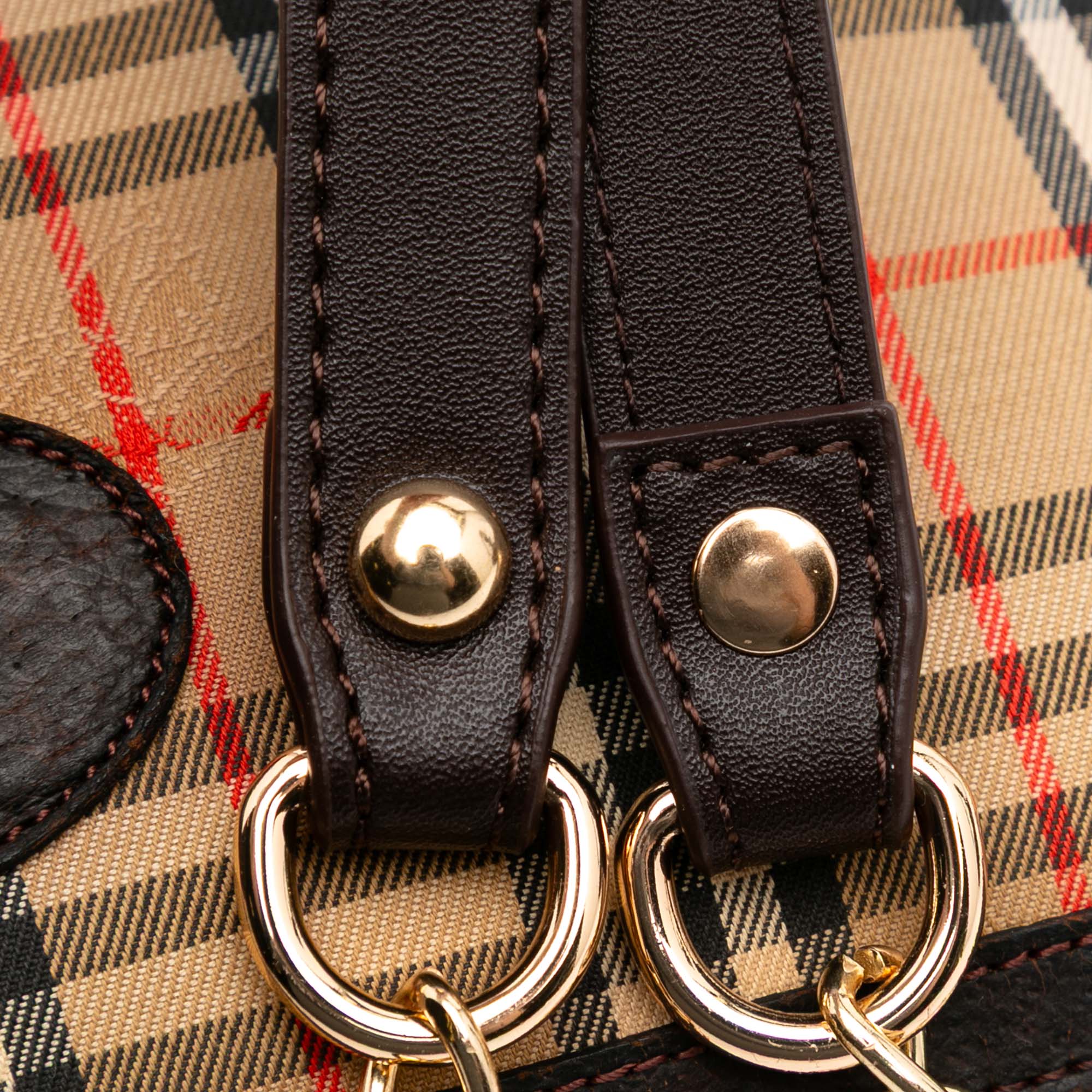 Burberry | Pre-Owned Haymarket Check Canvas Crossbody | Beige - Image 7