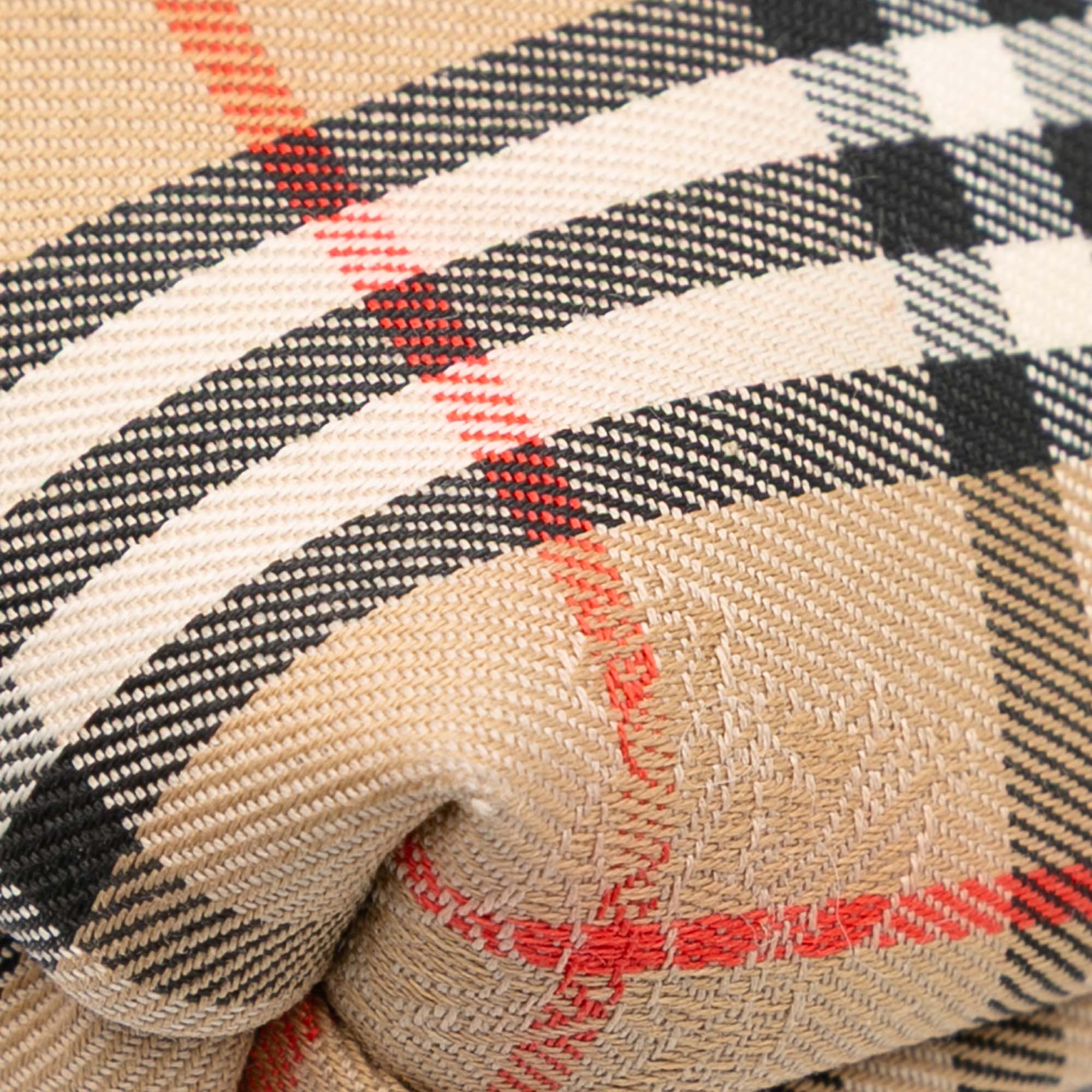 Burberry | Pre-Owned Haymarket Check Canvas Crossbody | Beige - Image 8