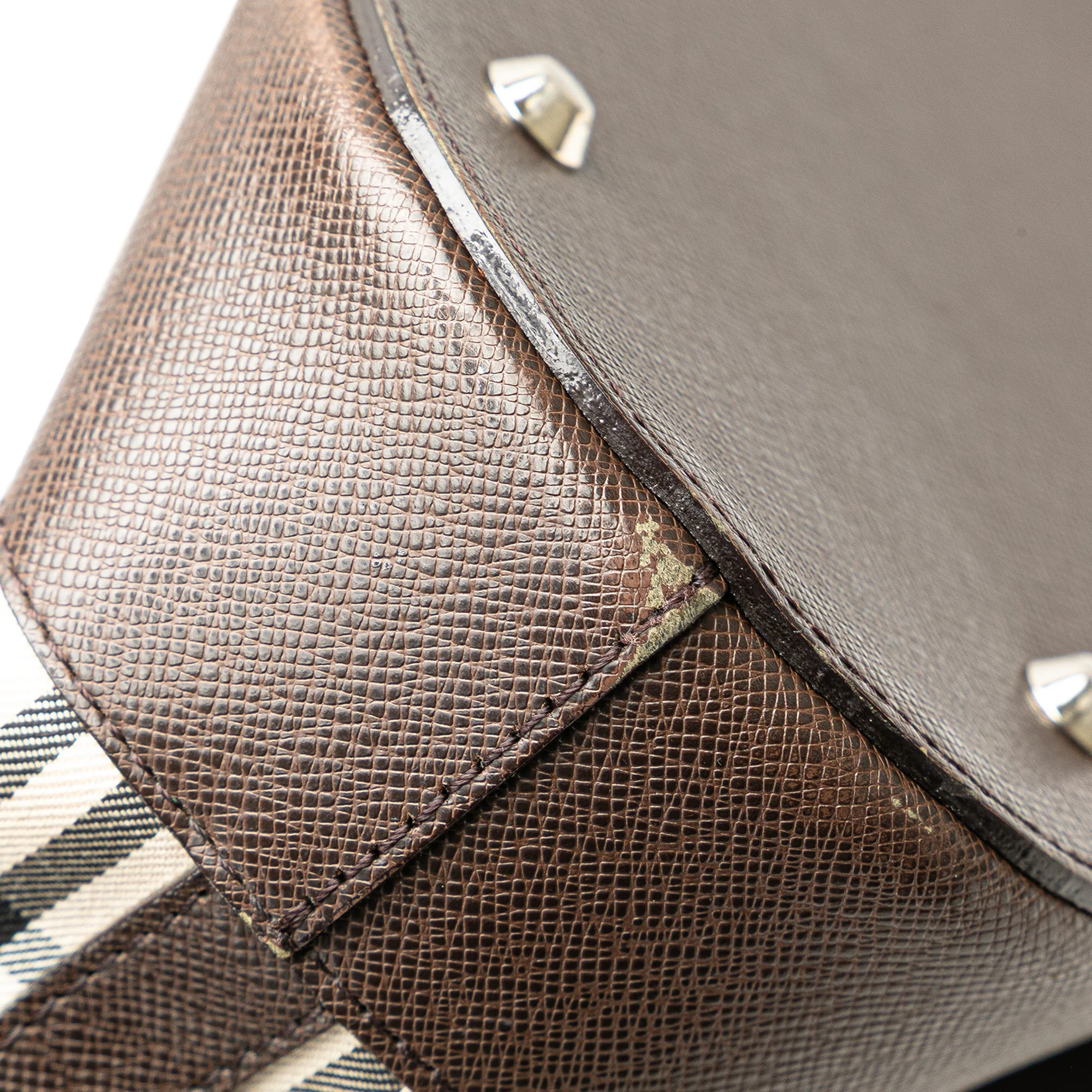 Burberry | Pre-Owned House Check Canvas Tote | Beige - Image 12