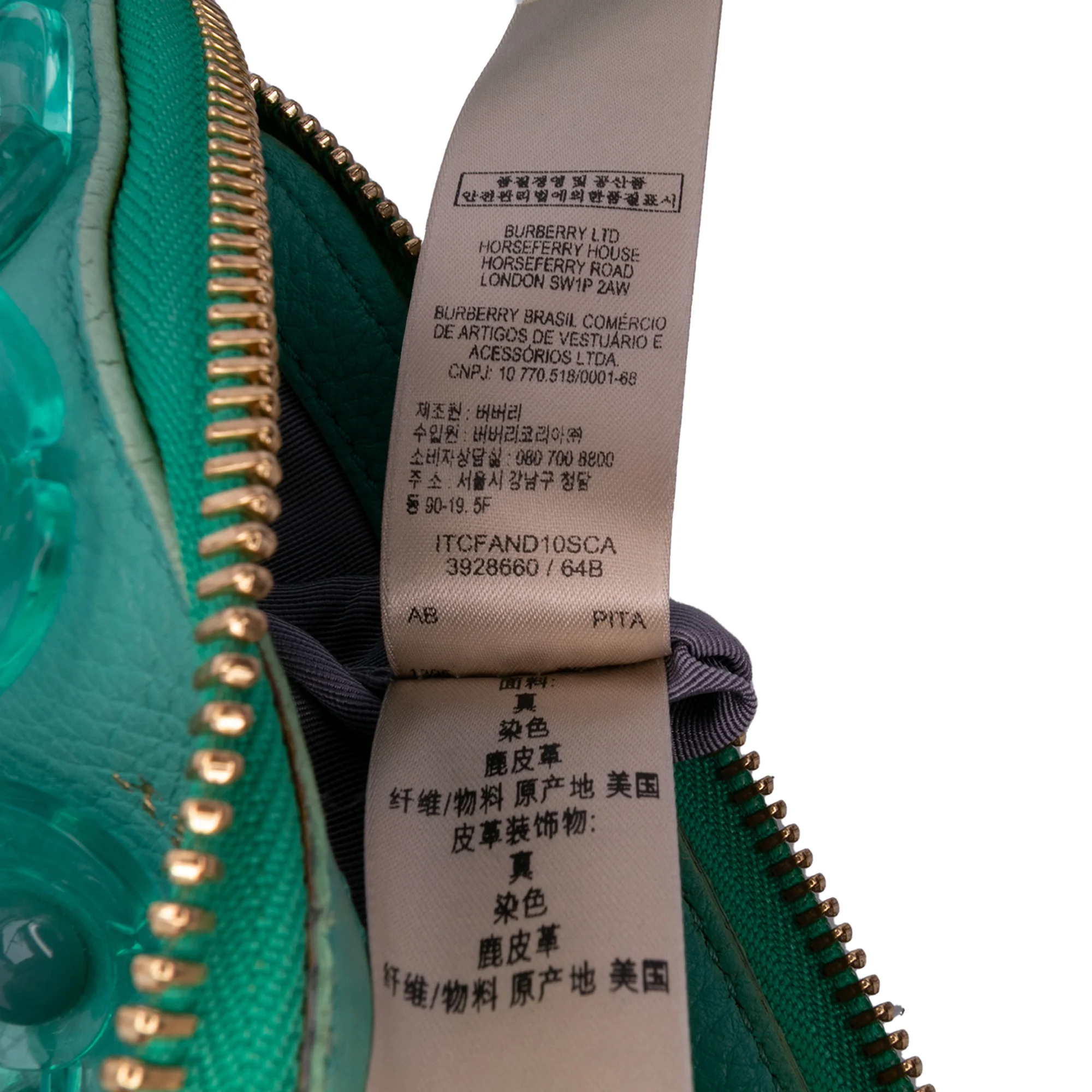 Burberry | Pre-Owned Leather The Petal Fold Over Crossbody | Green/Light Green - Image 11