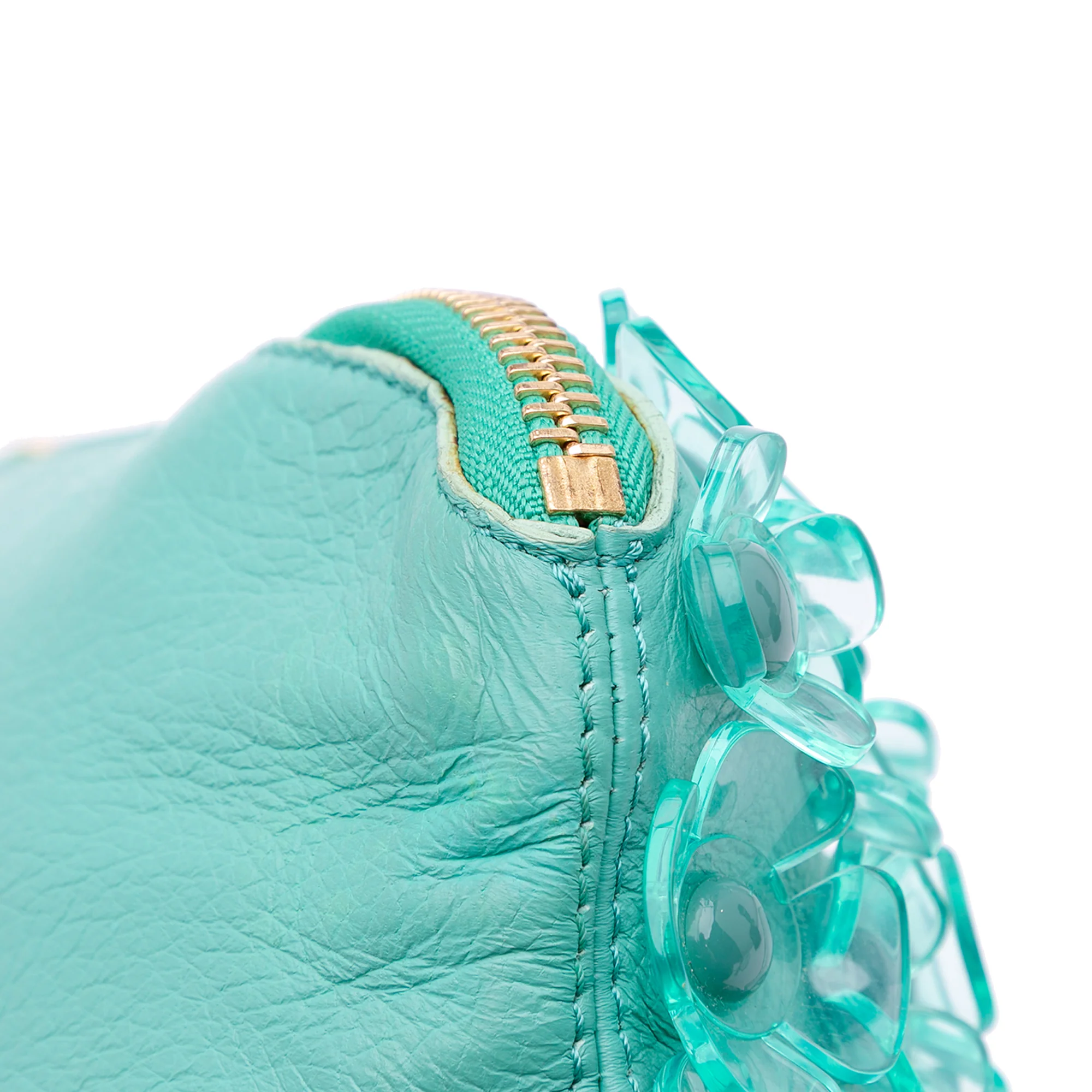 Burberry | Pre-Owned Leather The Petal Fold Over Crossbody | Green/Light Green - Image 13