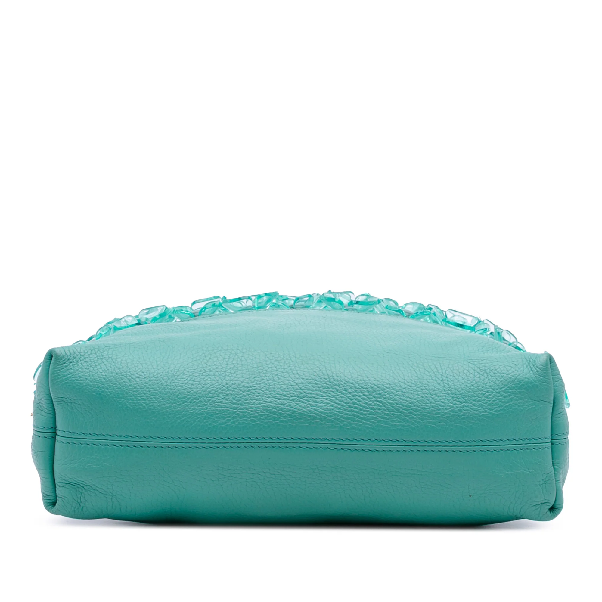 Burberry | Pre-Owned Leather The Petal Fold Over Crossbody | Green/Light Green - Image 7