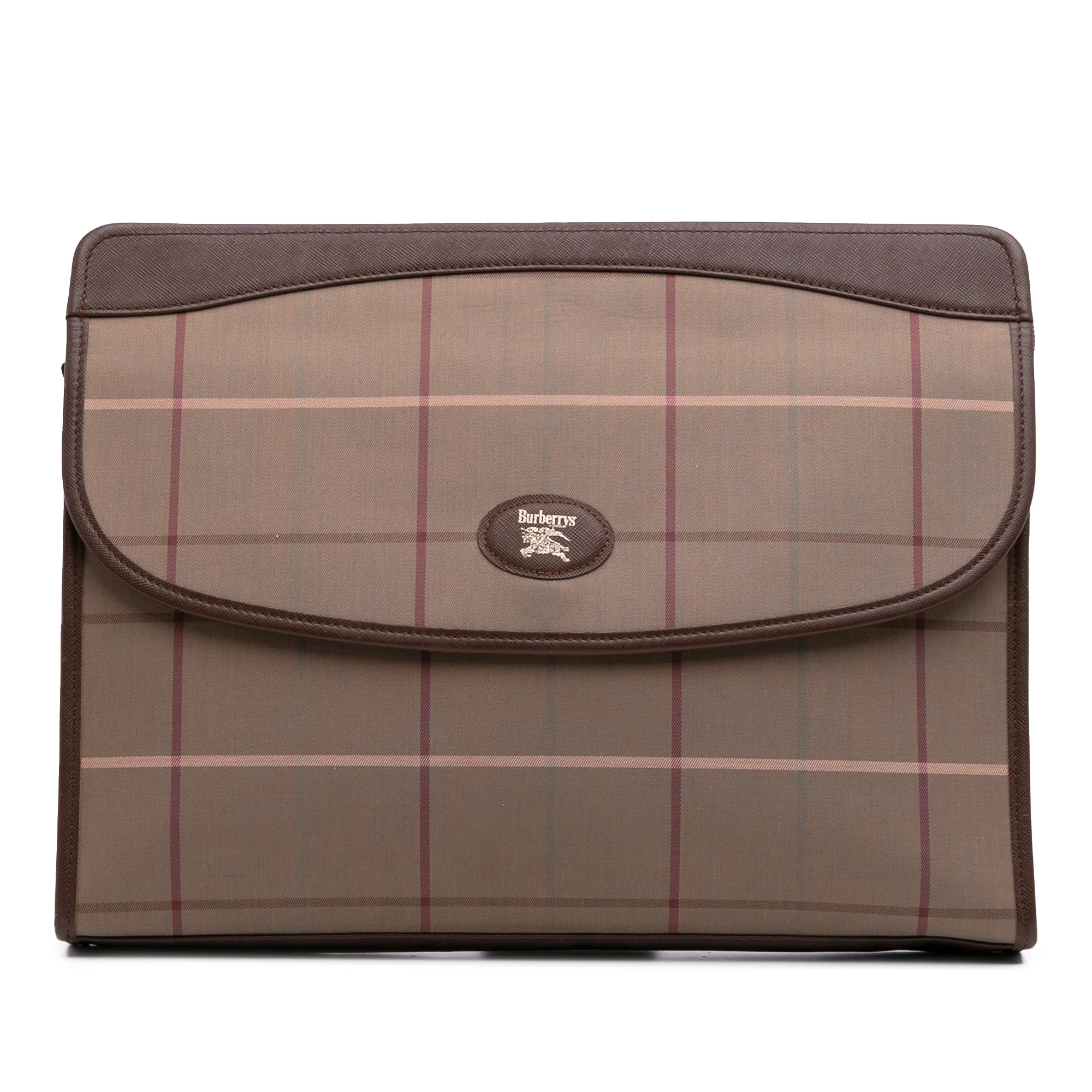 Burberry | Pre-Owned Vintage Check Canvas Clutch - I | Brown/Light Brown