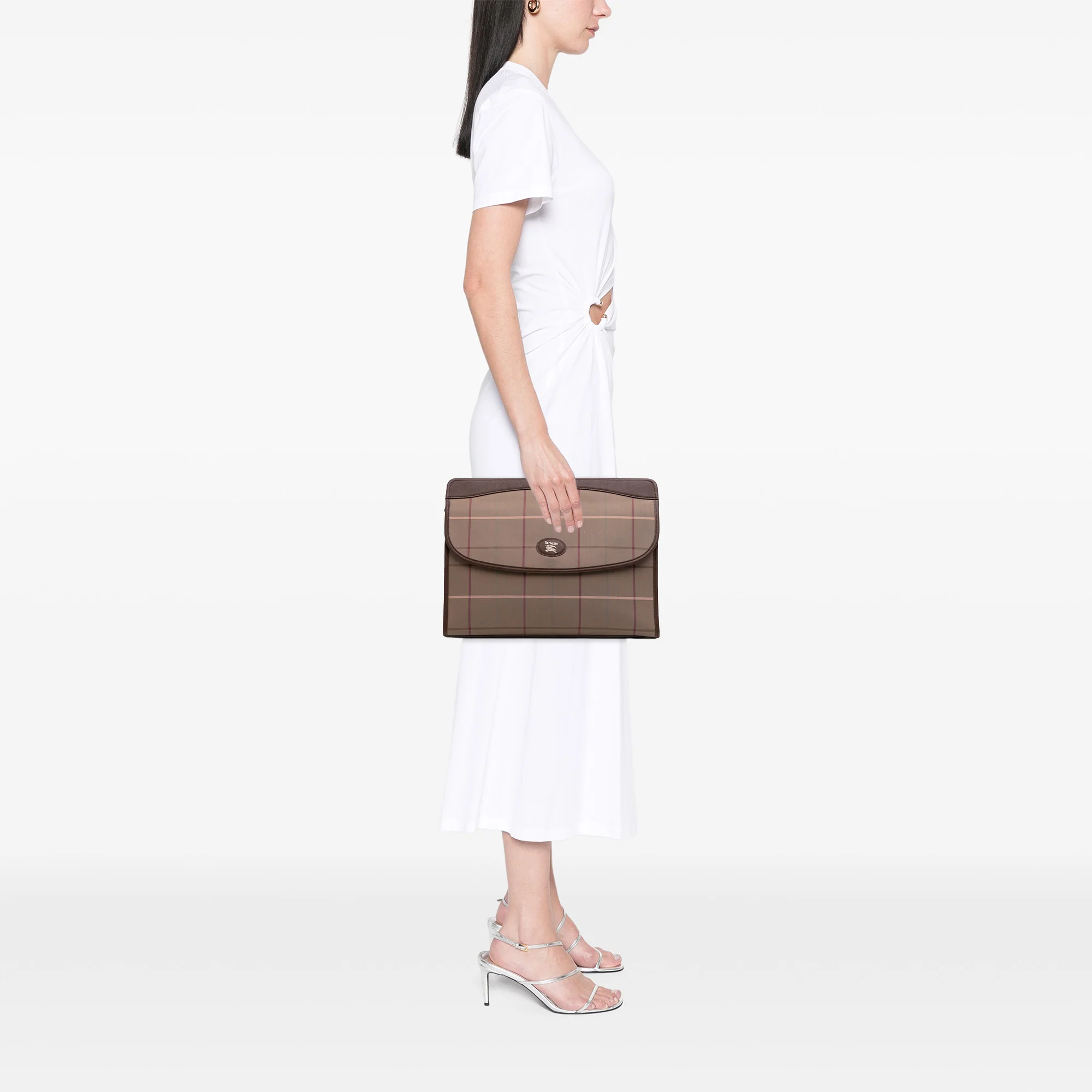 Burberry | Pre-Owned Vintage Check Canvas Clutch - I | Brown/Light Brown - Image 4
