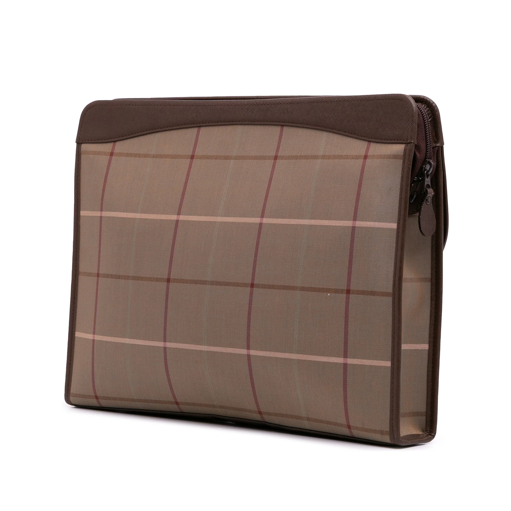 Burberry | Pre-Owned Vintage Check Canvas Clutch - I | Brown/Light Brown - Image 5