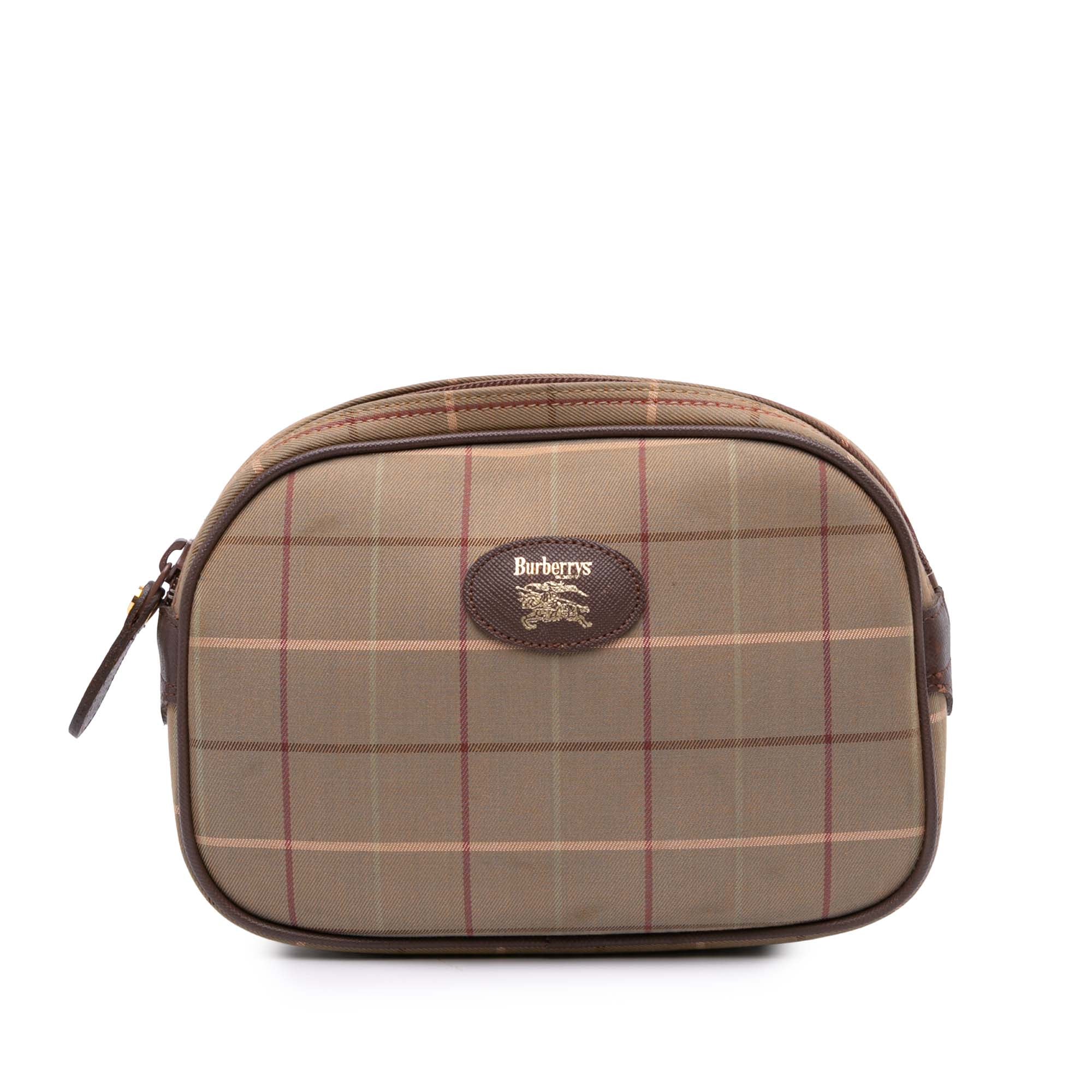 Burberry | Pre-Owned Vintage Check Canvas Clutch - II | Brown/Light Brown