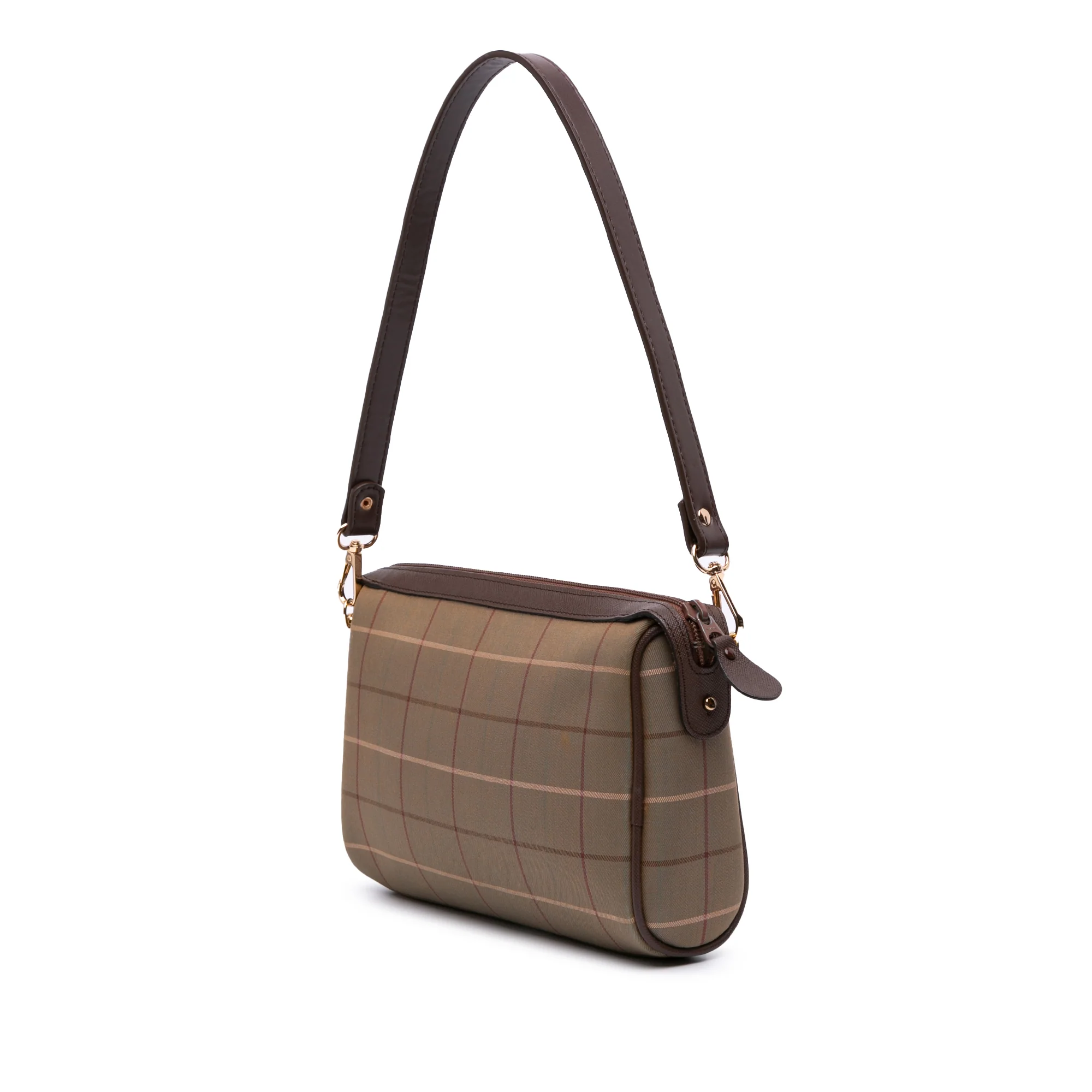 Burberry | Pre-Owned Vintage Check Canvas Satchel | Brown - Image 2