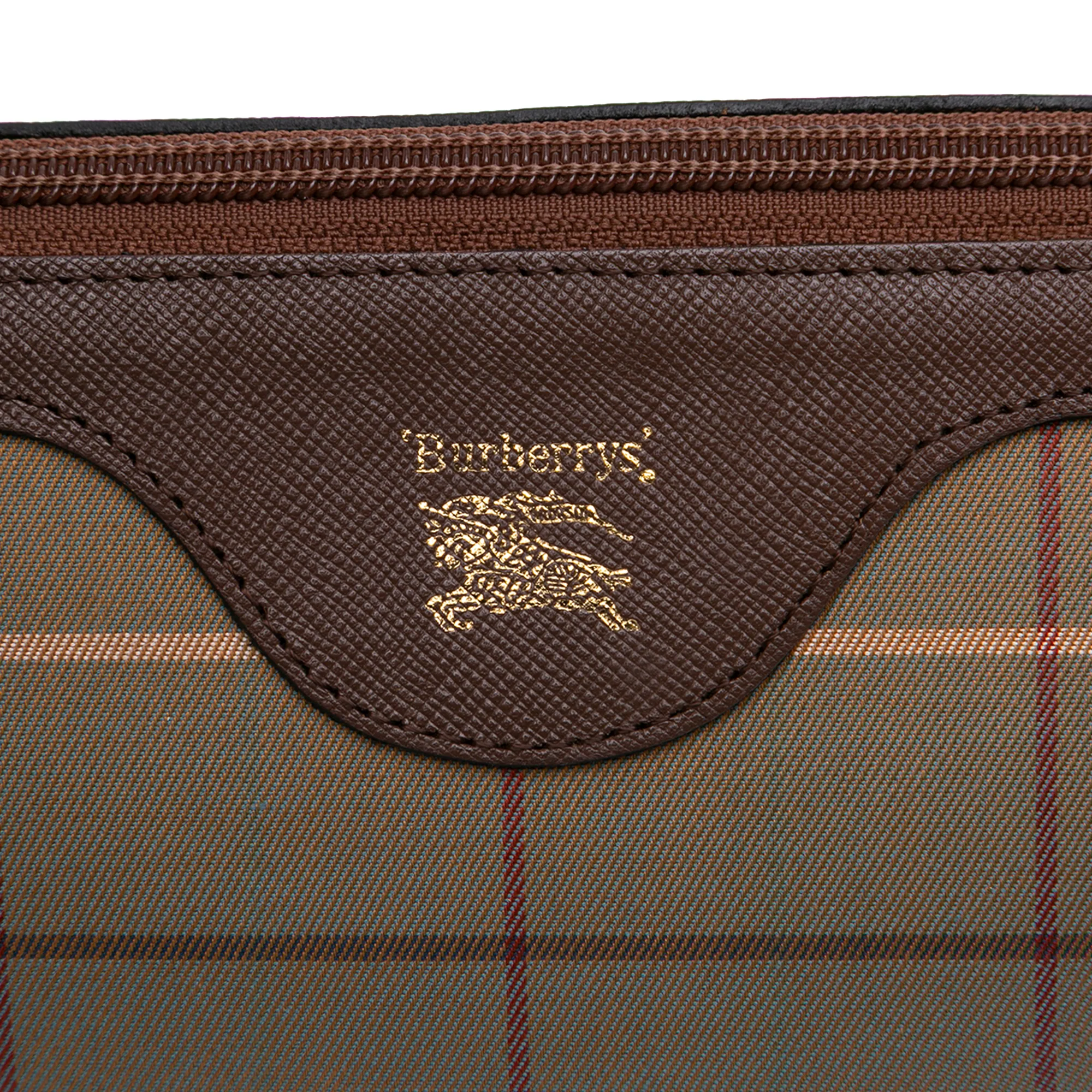 Burberry | Pre-Owned Vintage Check Canvas Satchel | Brown - Image 6