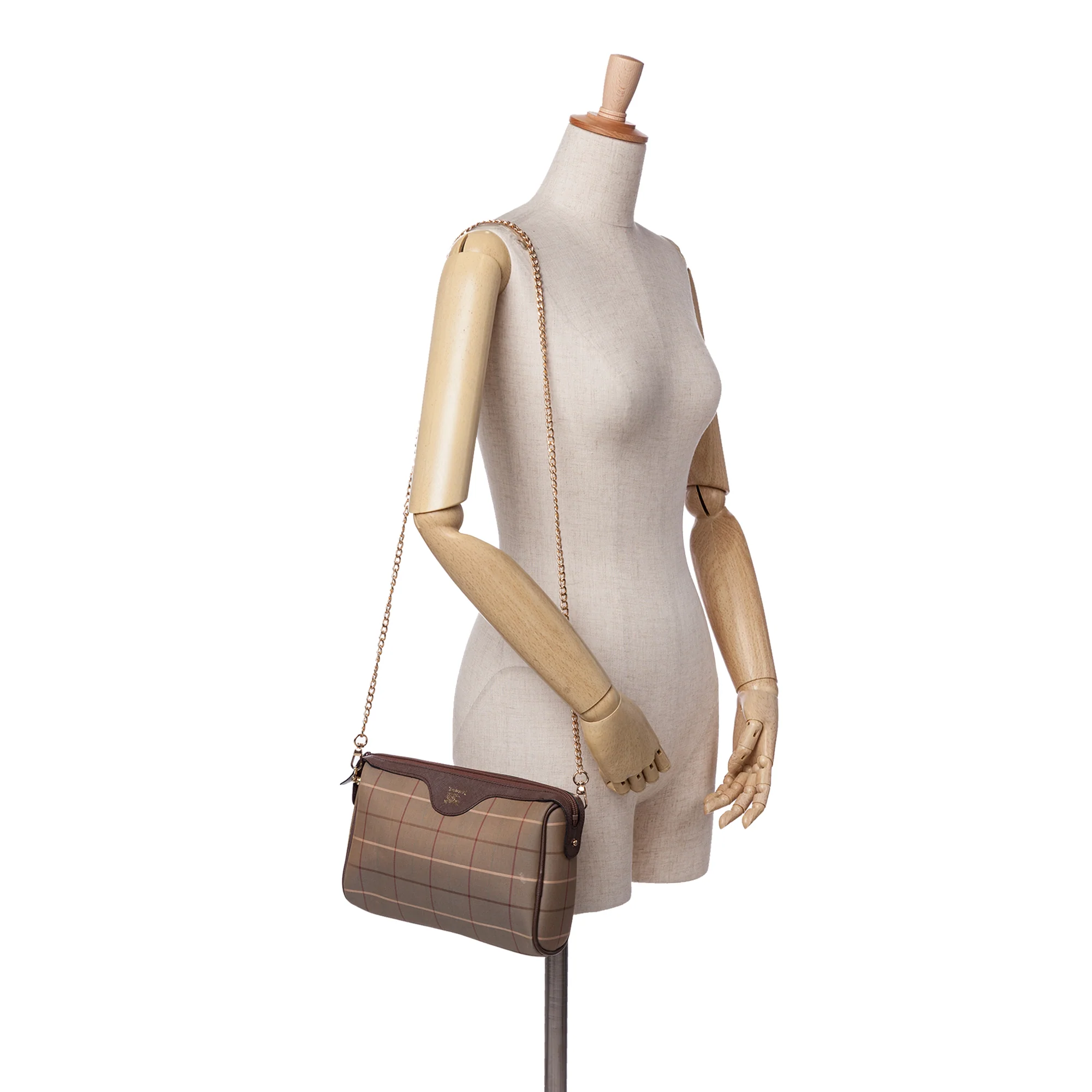 Burberry | Pre-Owned Vintage Check Canvas Satchel | Brown - Image 7