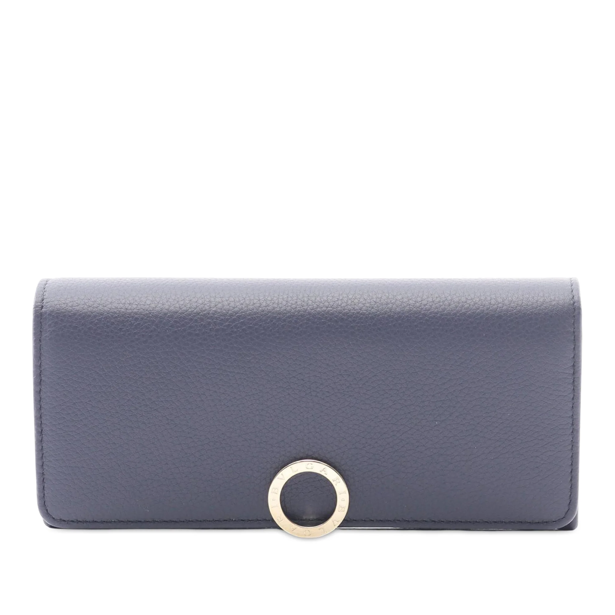 Bvlgari | Pre-Owned Large Leather Bifold Wallet | Blue/Navy