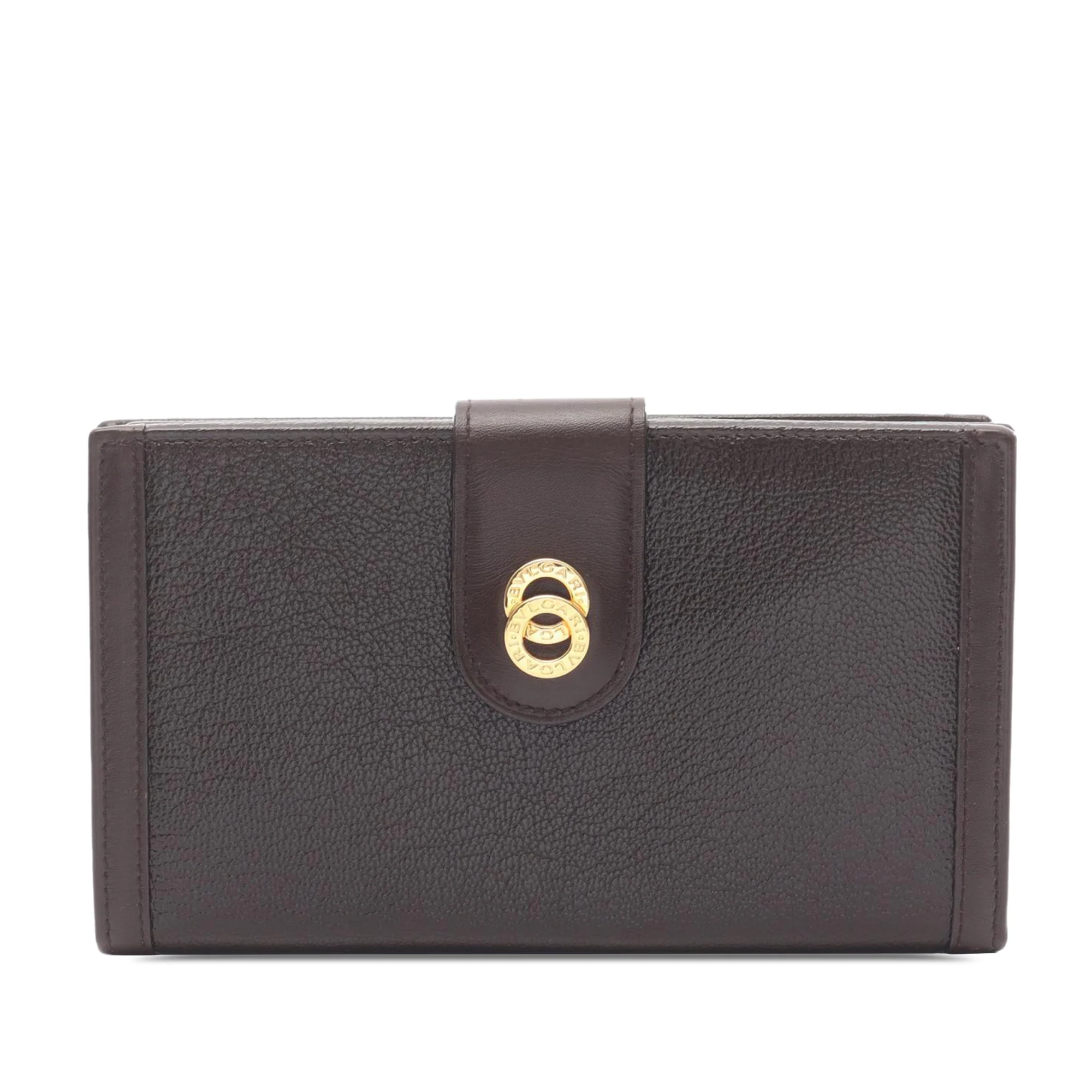 Bvlgari | Pre-Owned Leather Doppio Tondo Wallet | Brown