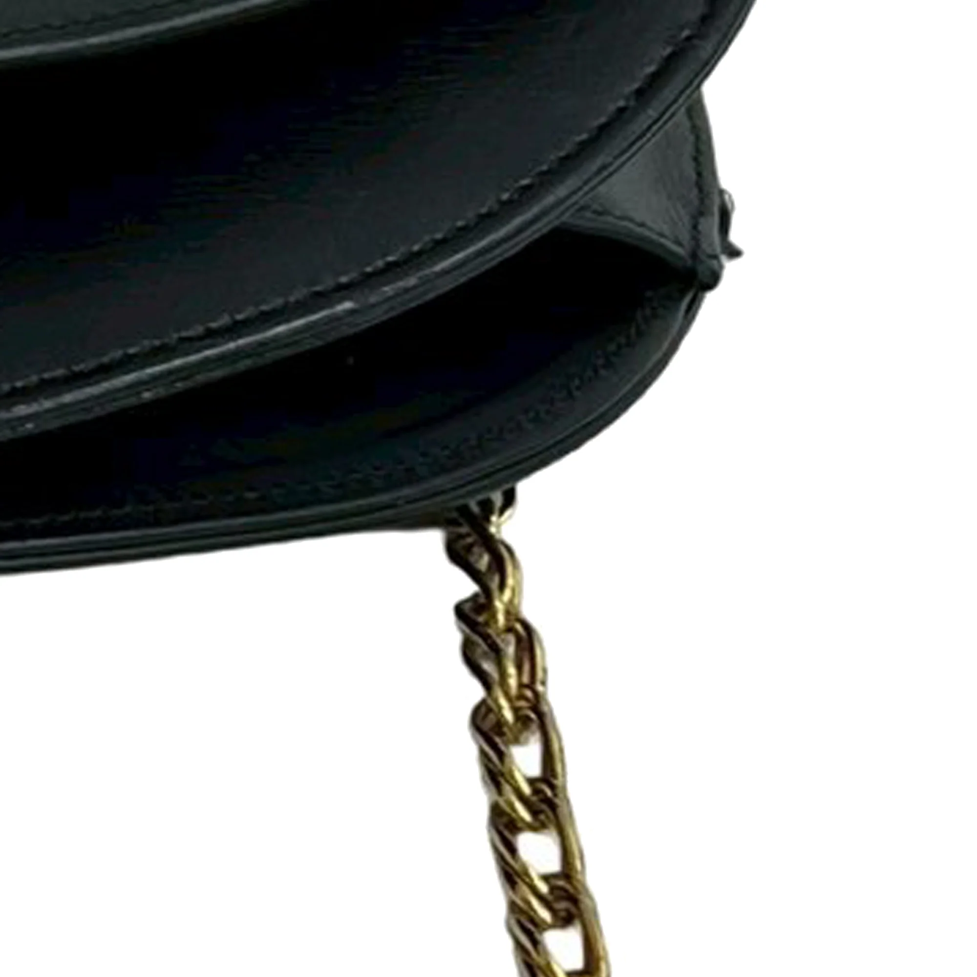 Cartier | Pre-Owned Leather Sapphire Chain Crossbody | Black - Image 6