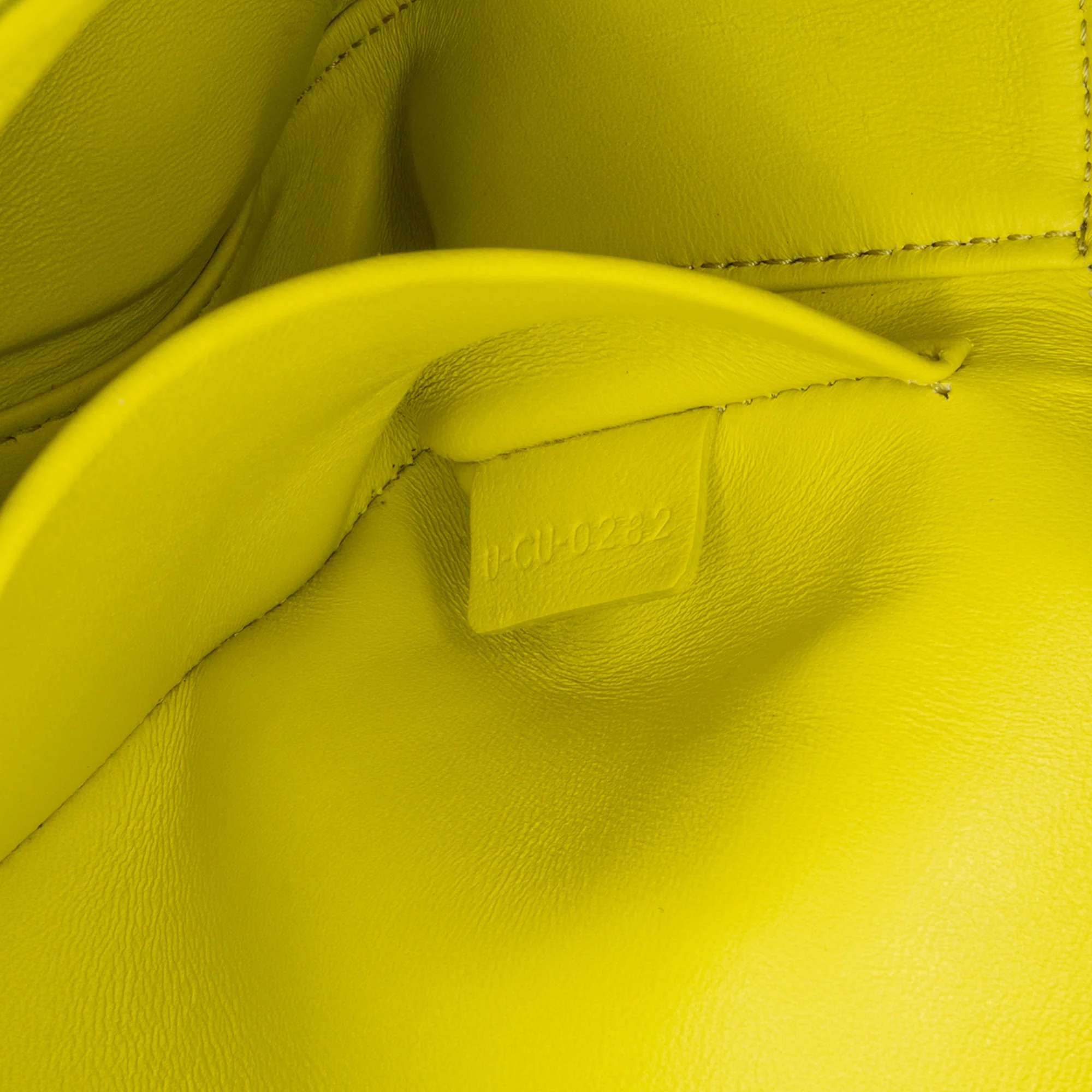Celine | Pre-Owned Calfskin Cuir Triomphe Chain Shoulder Bag | Yellow/Neon Yellow - Image 6
