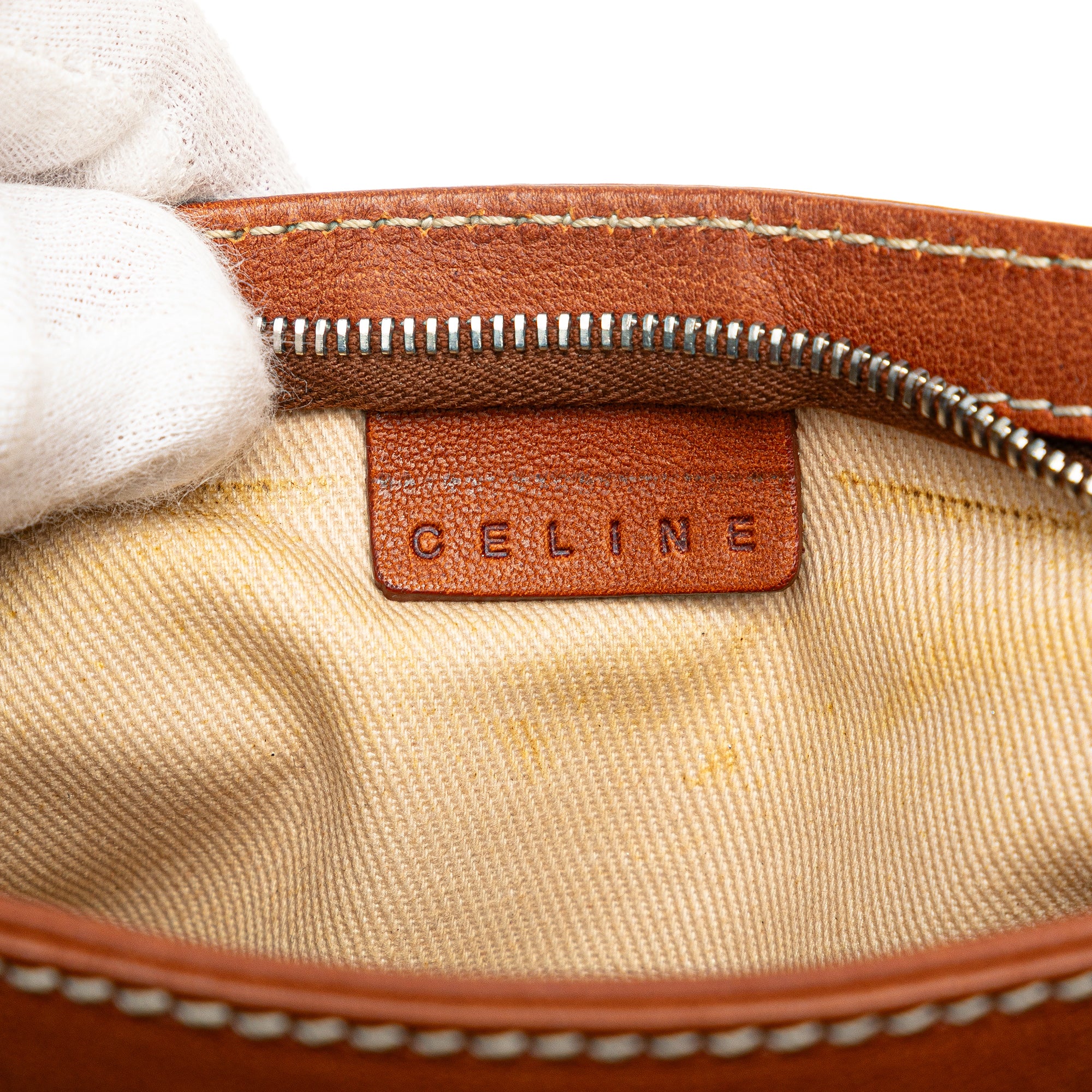 Celine | Pre-Owned Calfskin Shell Strap Shoulder Bag | Brown - Image 5