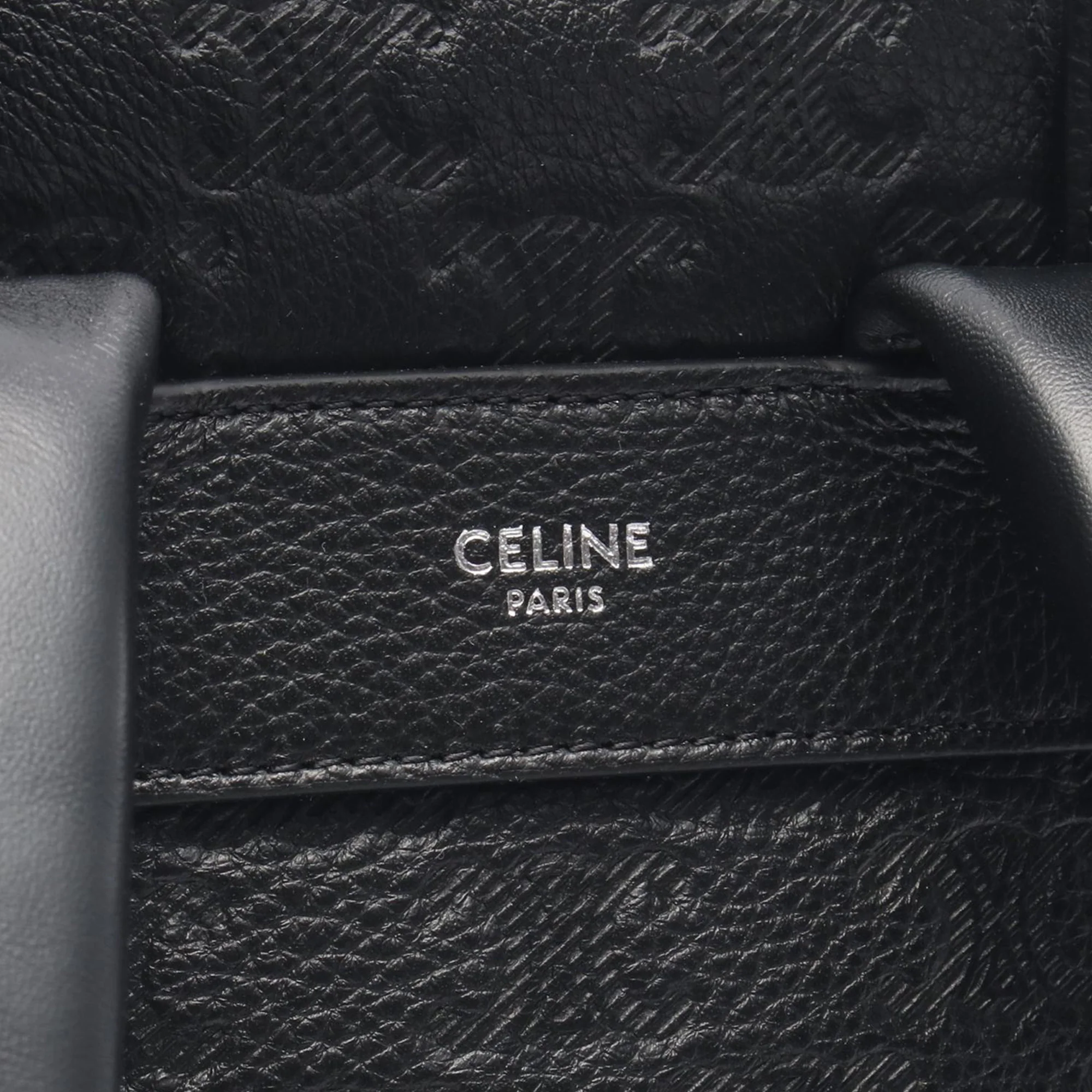 Celine | Pre-Owned Embossed Calfskin Triomphe Backpack | Black - Image 4
