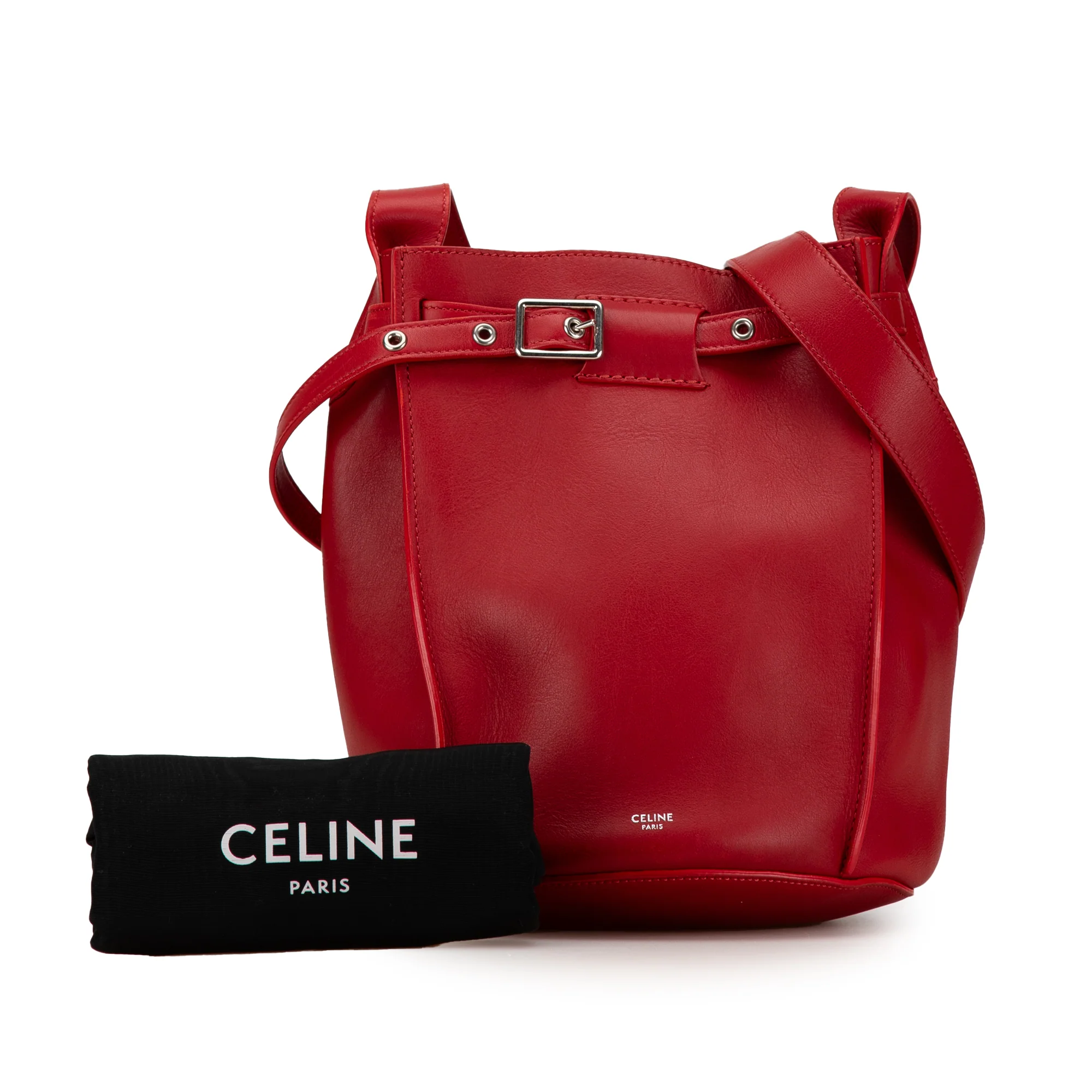 Celine | Pre-Owned Leather Big Bag Bucket Crossbody - II | Red - Image 8